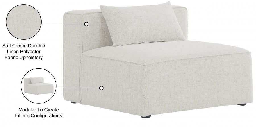 Cube Fabric Upholstered Armless Modular Chair - Image 16