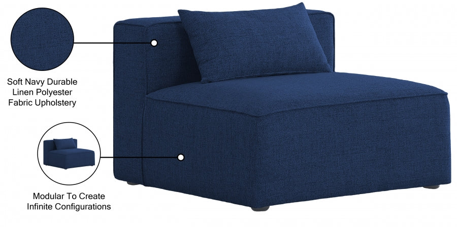 Cube Fabric Upholstered Armless Modular Chair - Image 24