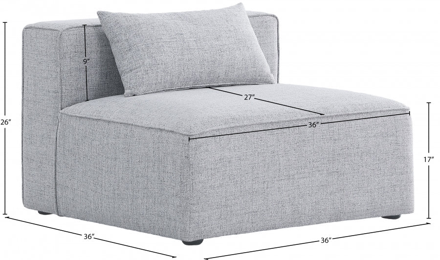 Cube Fabric Upholstered Armless Modular Chair - Image 7