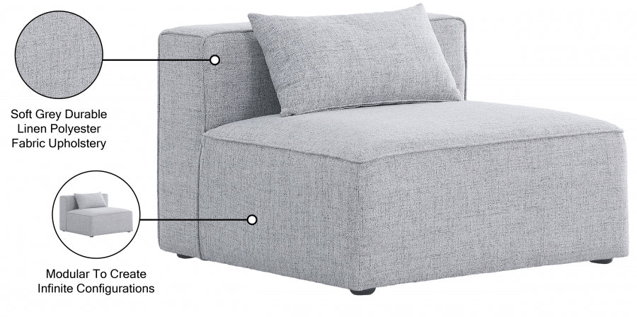 Cube Fabric Upholstered Armless Modular Chair - Image 8