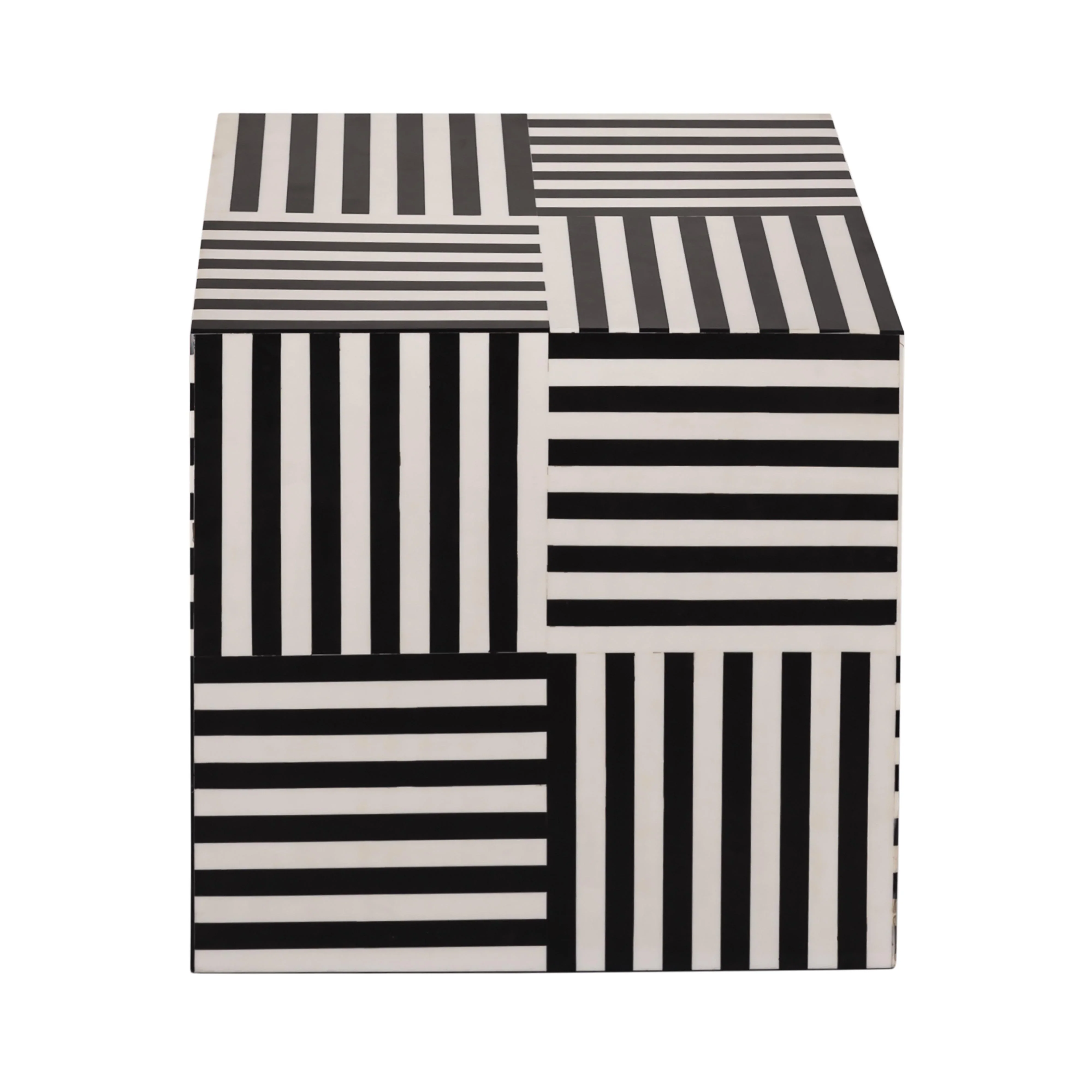 Cube Black and White Side Table - Image 3