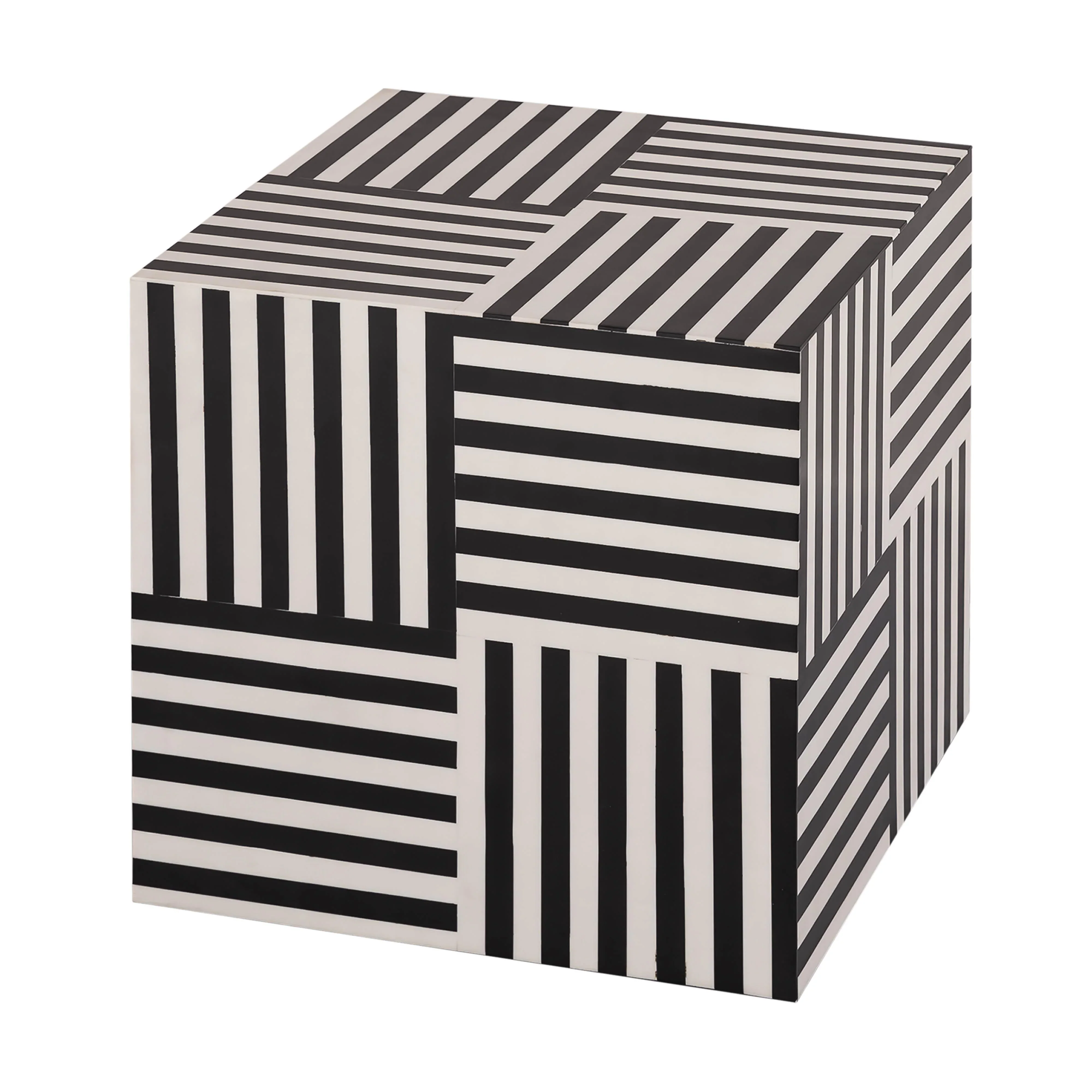Cube Black and White Side Table - Image 5
