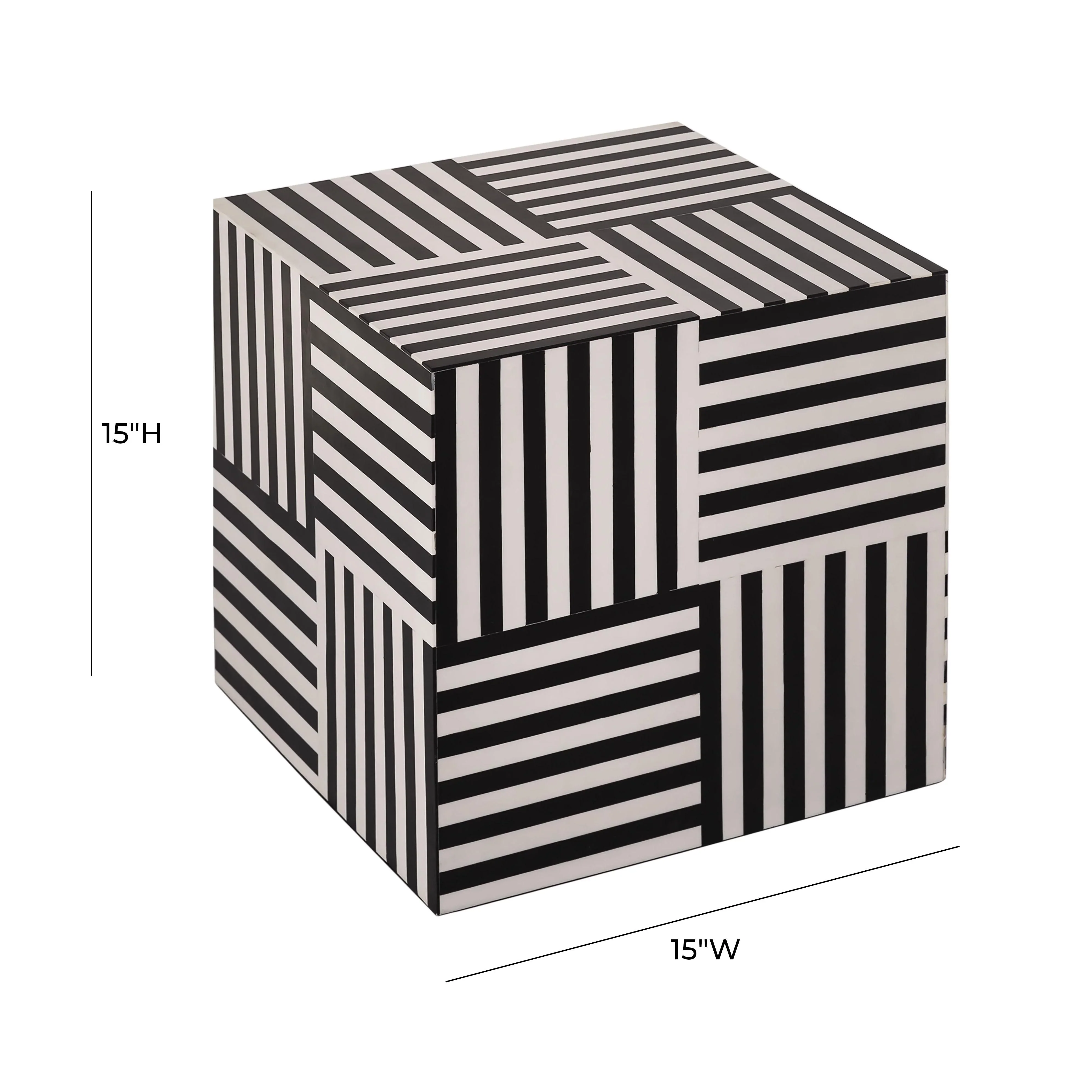 Cube Black and White Side Table - Image 6
