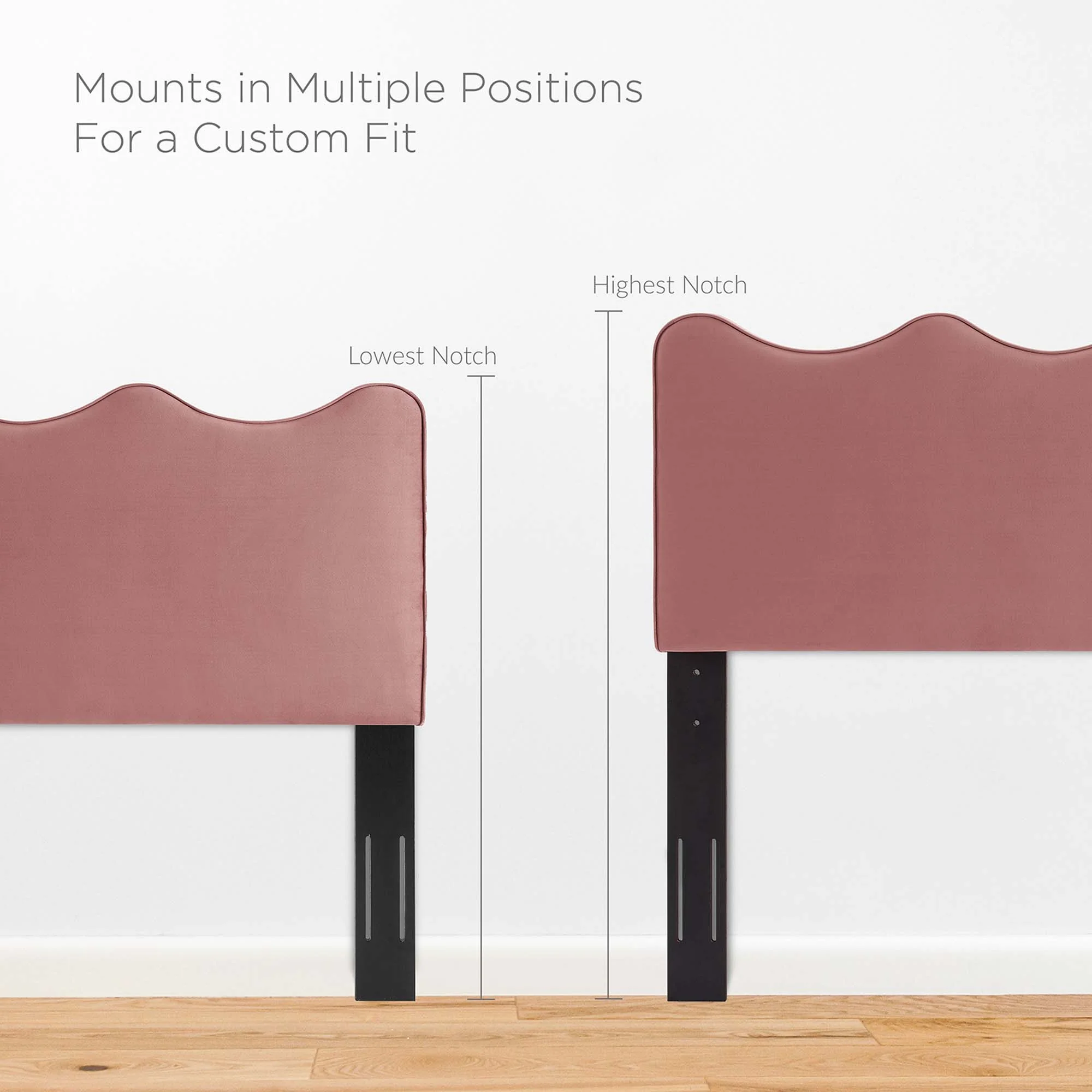 Current Performance Velvet Platform Bed With Black Wood Legs - Image 31