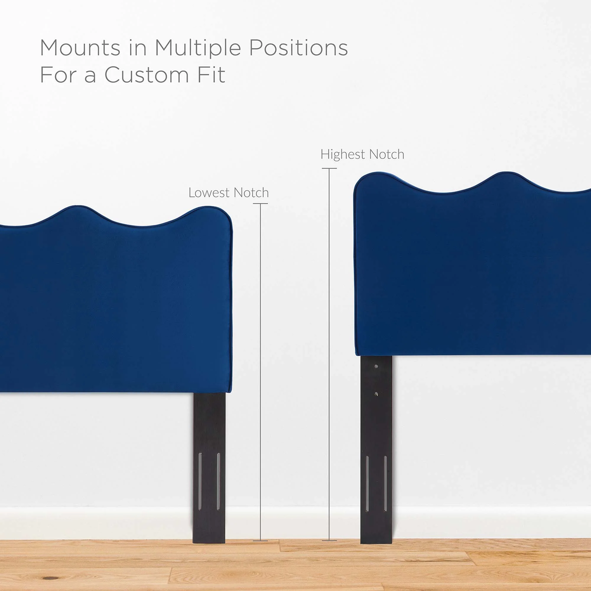 Current Performance Velvet Platform Bed With Black Wood Legs - Image 43