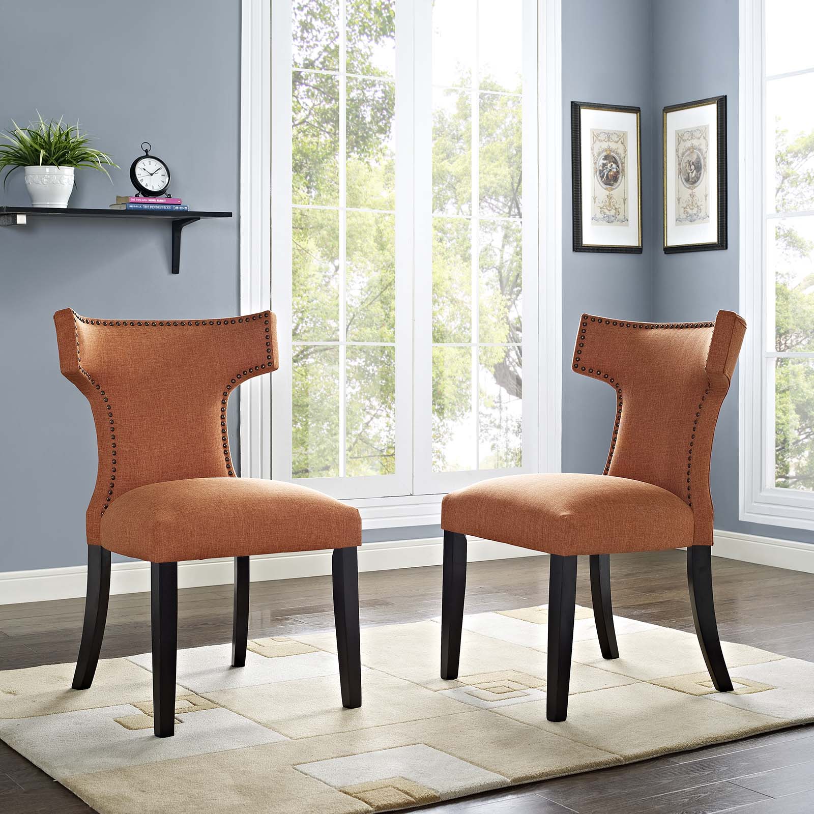 Curve Fabric Dining Side Chair Set of 2 - Image 10