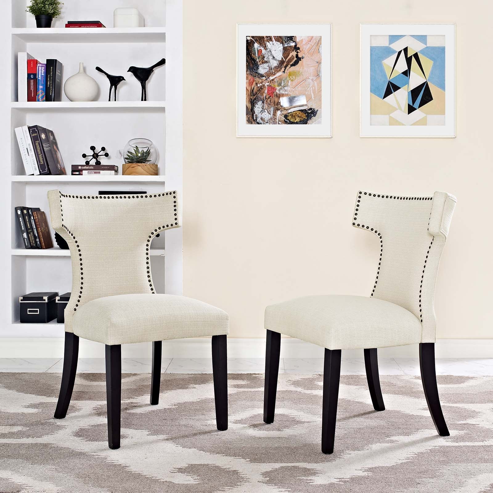 Curve Fabric Dining Side Chair Set of 2 - Image 20
