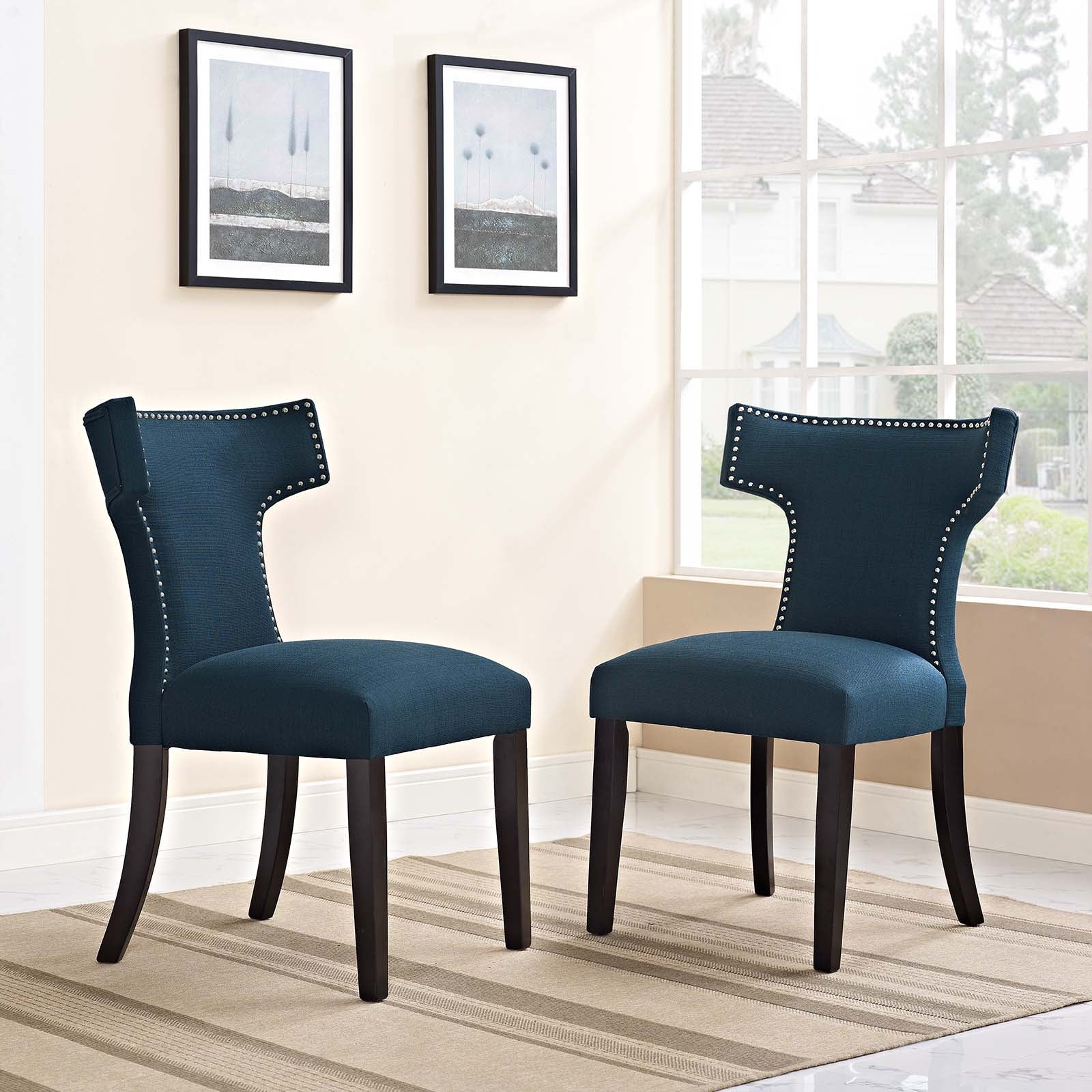 Curve Fabric Dining Side Chair Set of 2 - Image 5