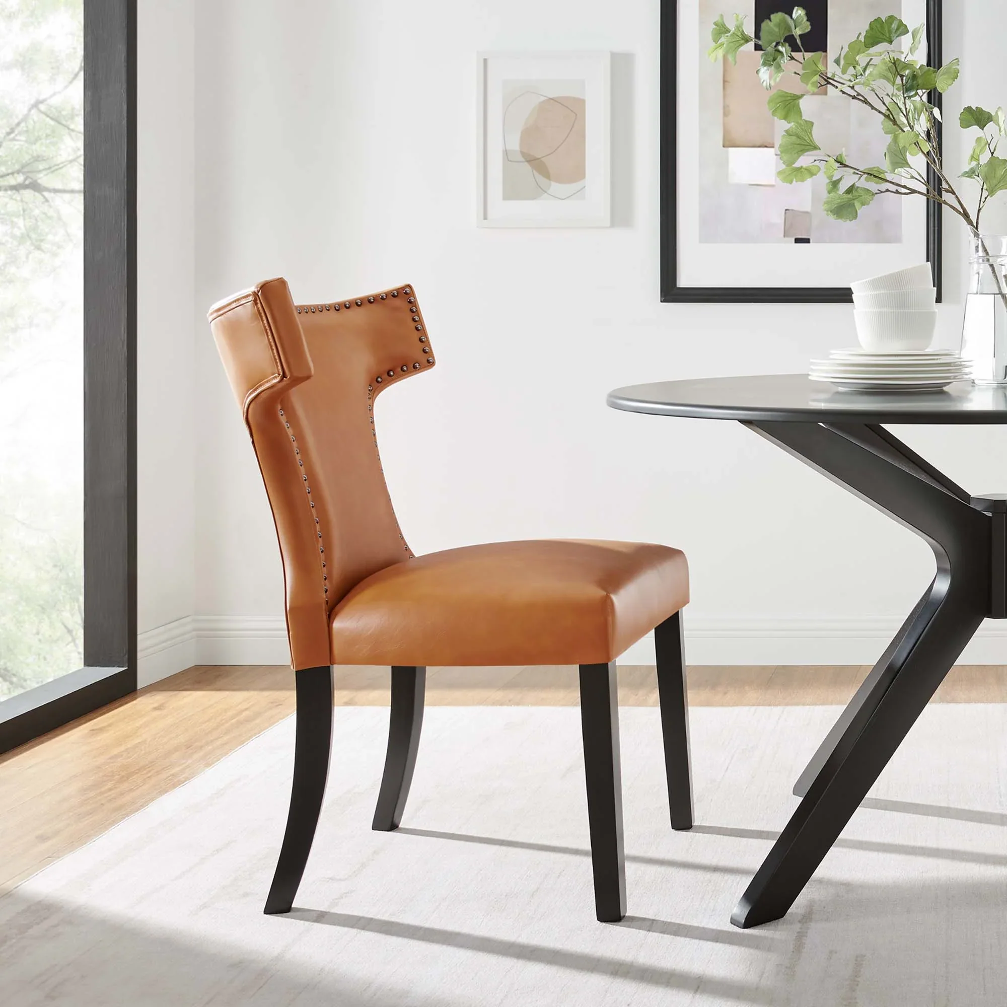 Curve Vegan Leather Dining Chair - Image 10