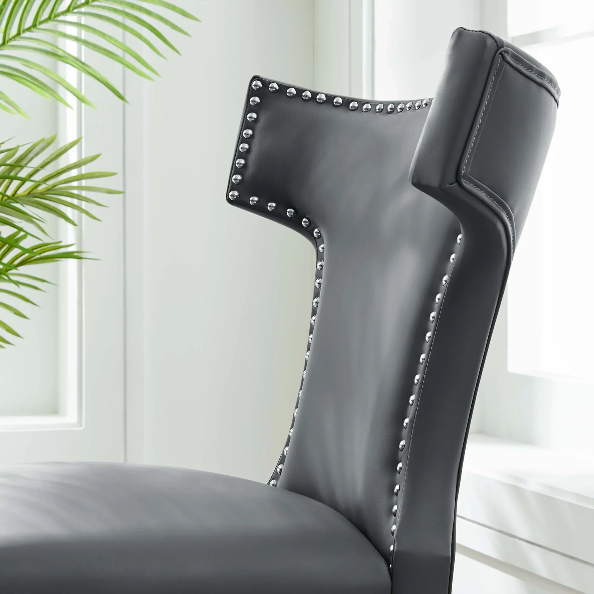 Curve Vegan Leather Dining Chair - Image 3