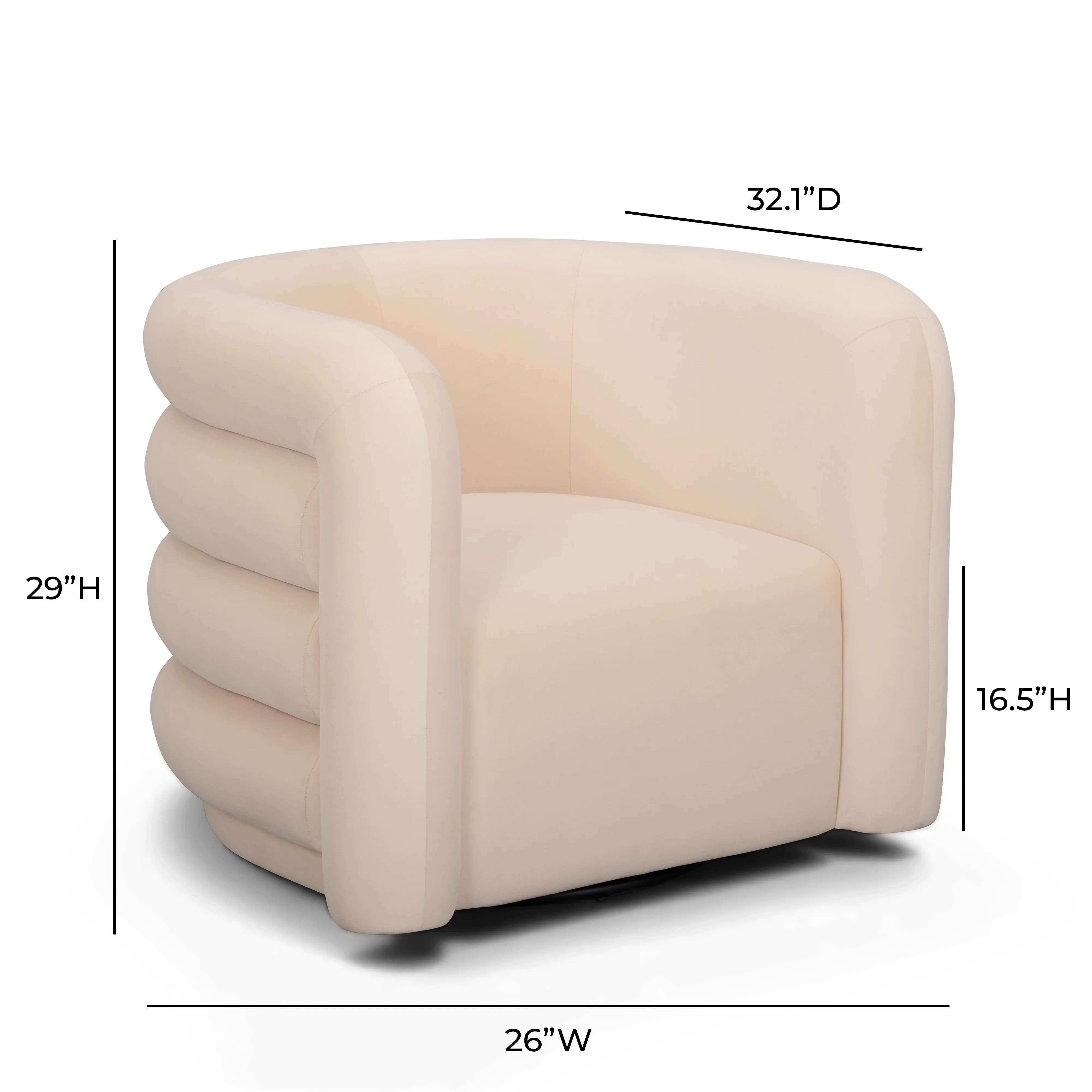 Curves Performance Velvet Swivel Accent Chair - Image 19
