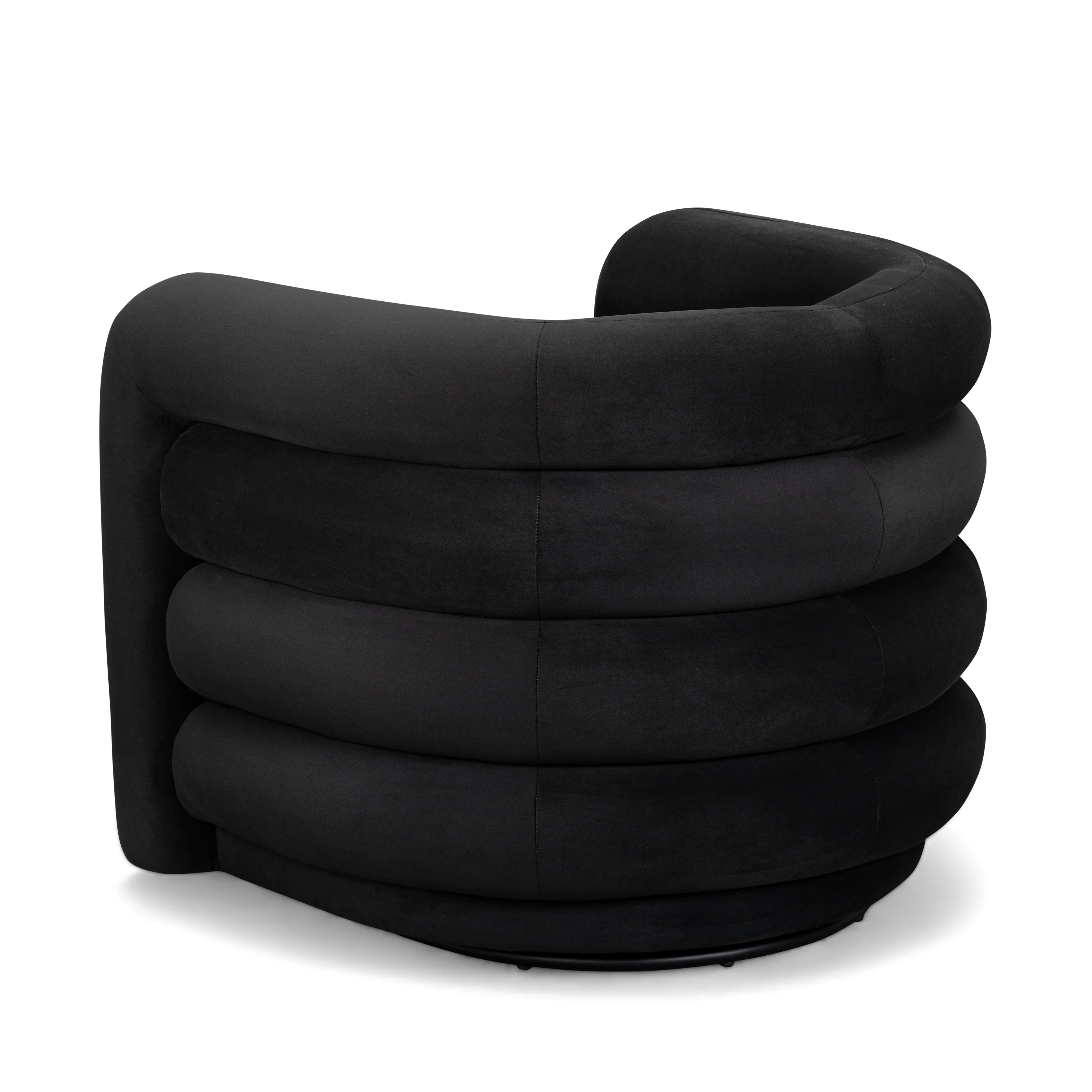 Curves Performance Velvet Swivel Accent Chair - Image 4