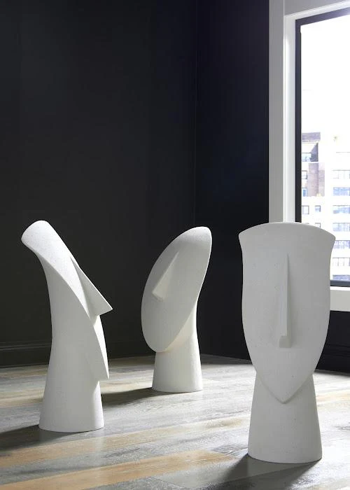 Cycladic Head, Sculpture, Triangle, White Stone - Image 6