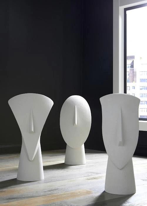 Cycladic Head, Sculpture, Triangle, White Stone - Image 8