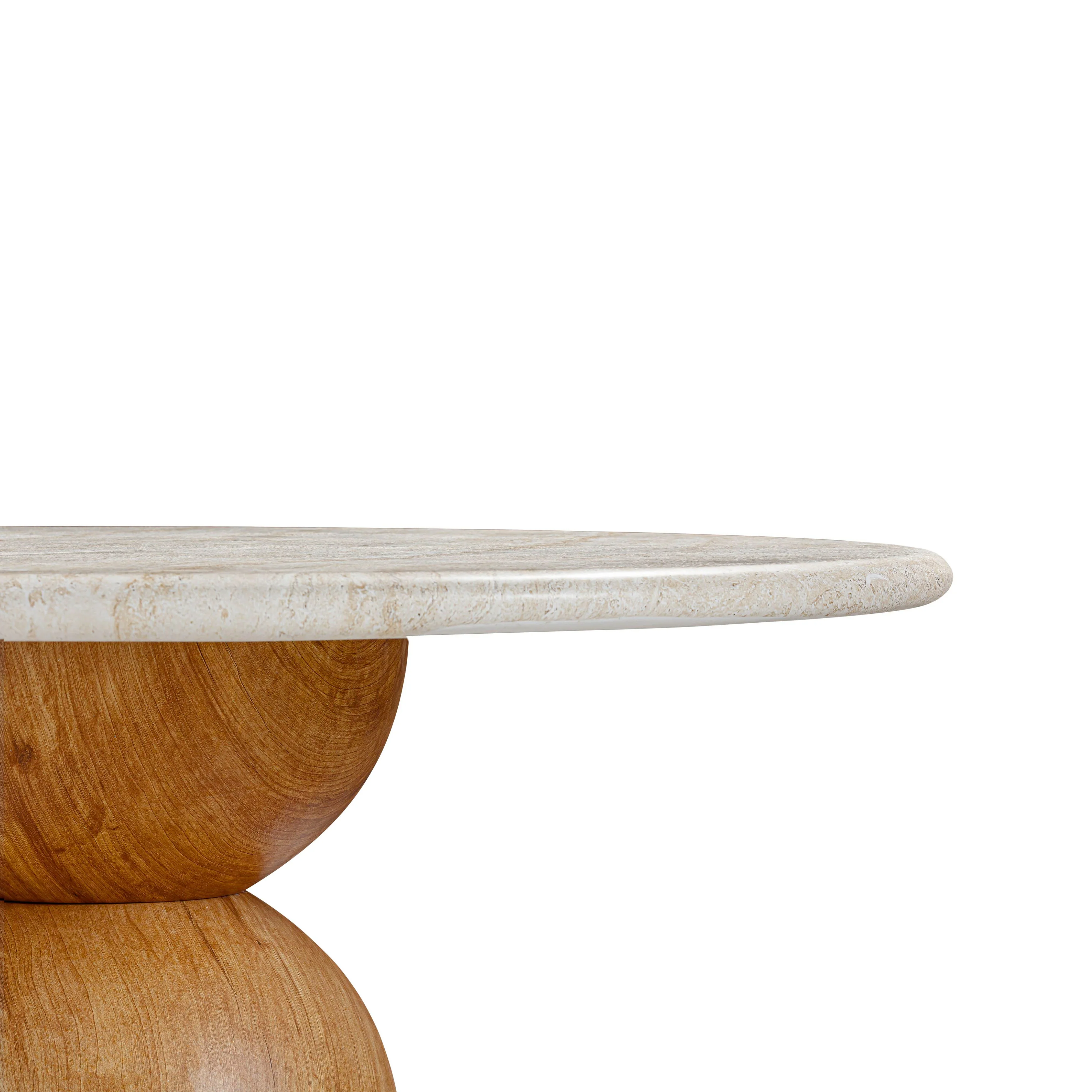Cynthia 54" Faux Travertine Indoor/Outdoor Concrete Round Dining Table - Image 4