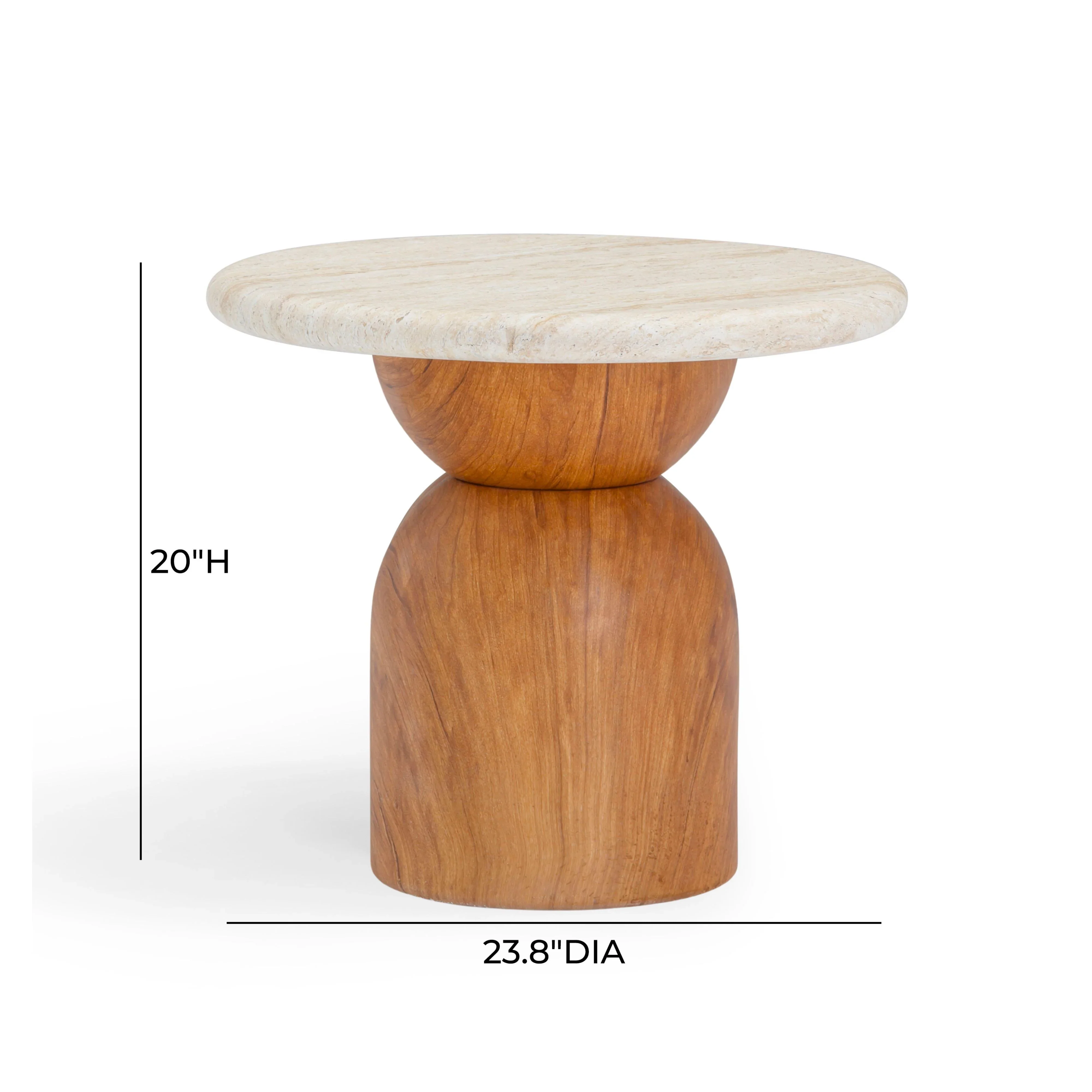Cynthia Faux Travertine Concrete Indoor/Outdoor Side Table - Image 8