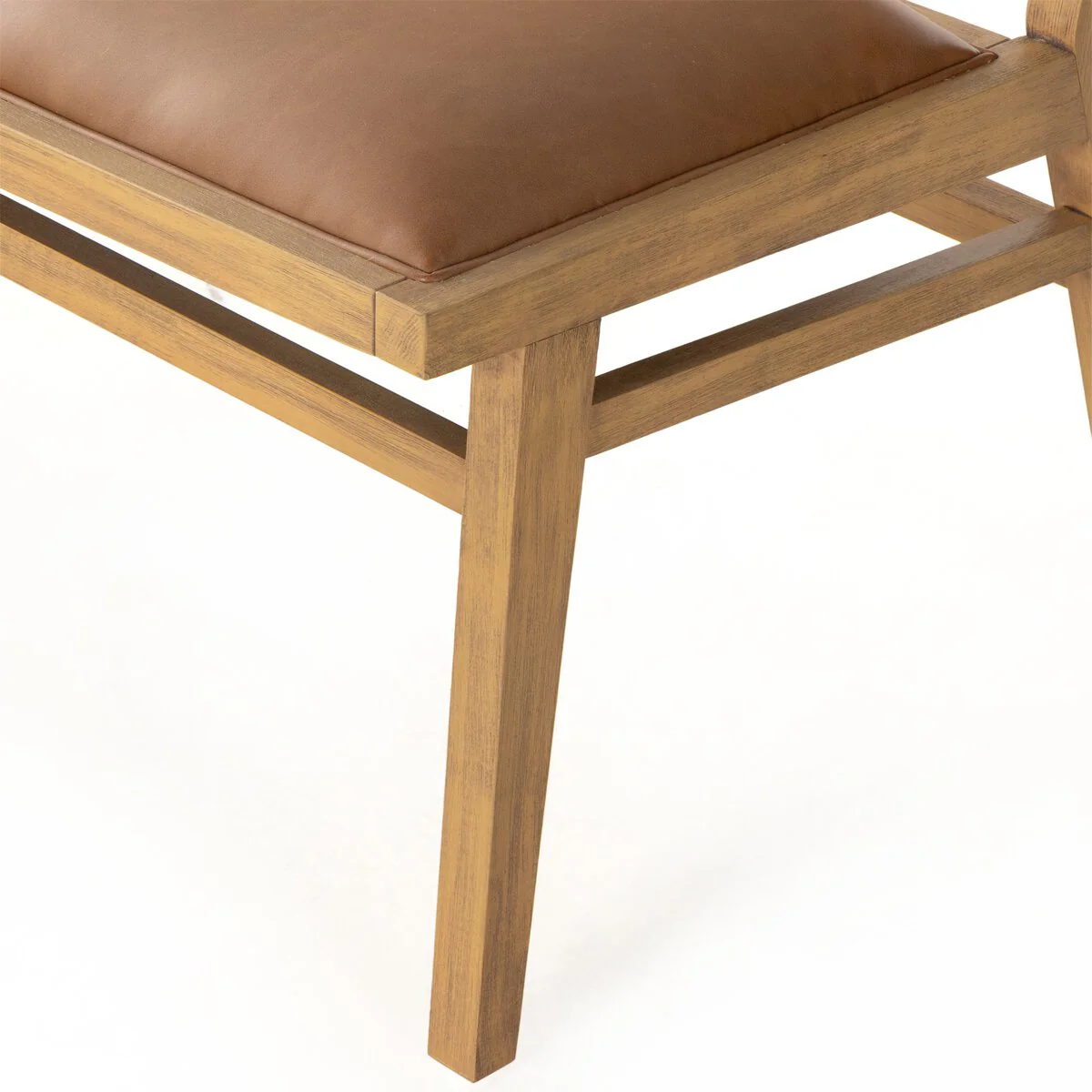 Dalton Faux leather & Cane Dining Bench - Image 10