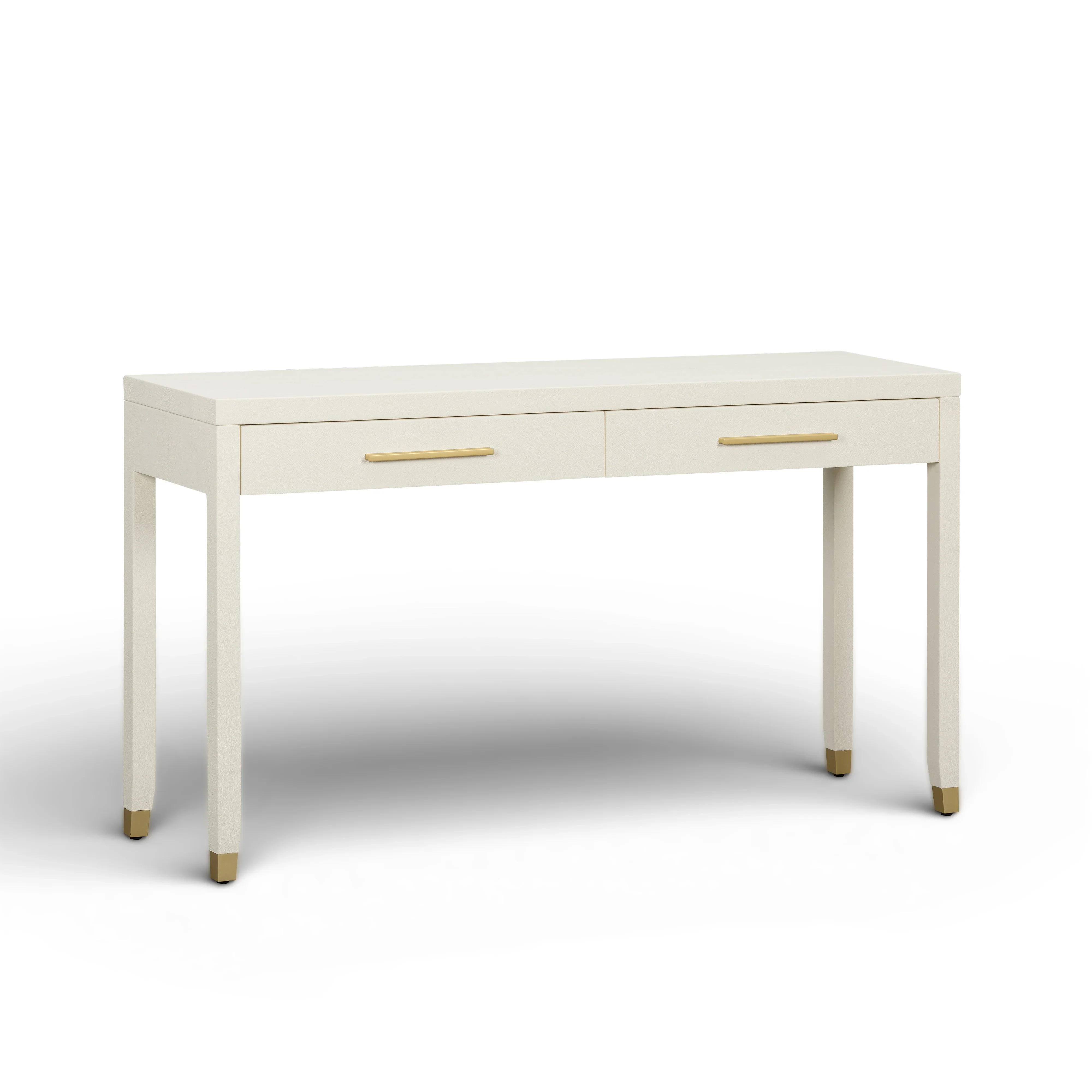 Dani 54" Cream Faux Shagreen 2-Drawer Console Table - Image 2