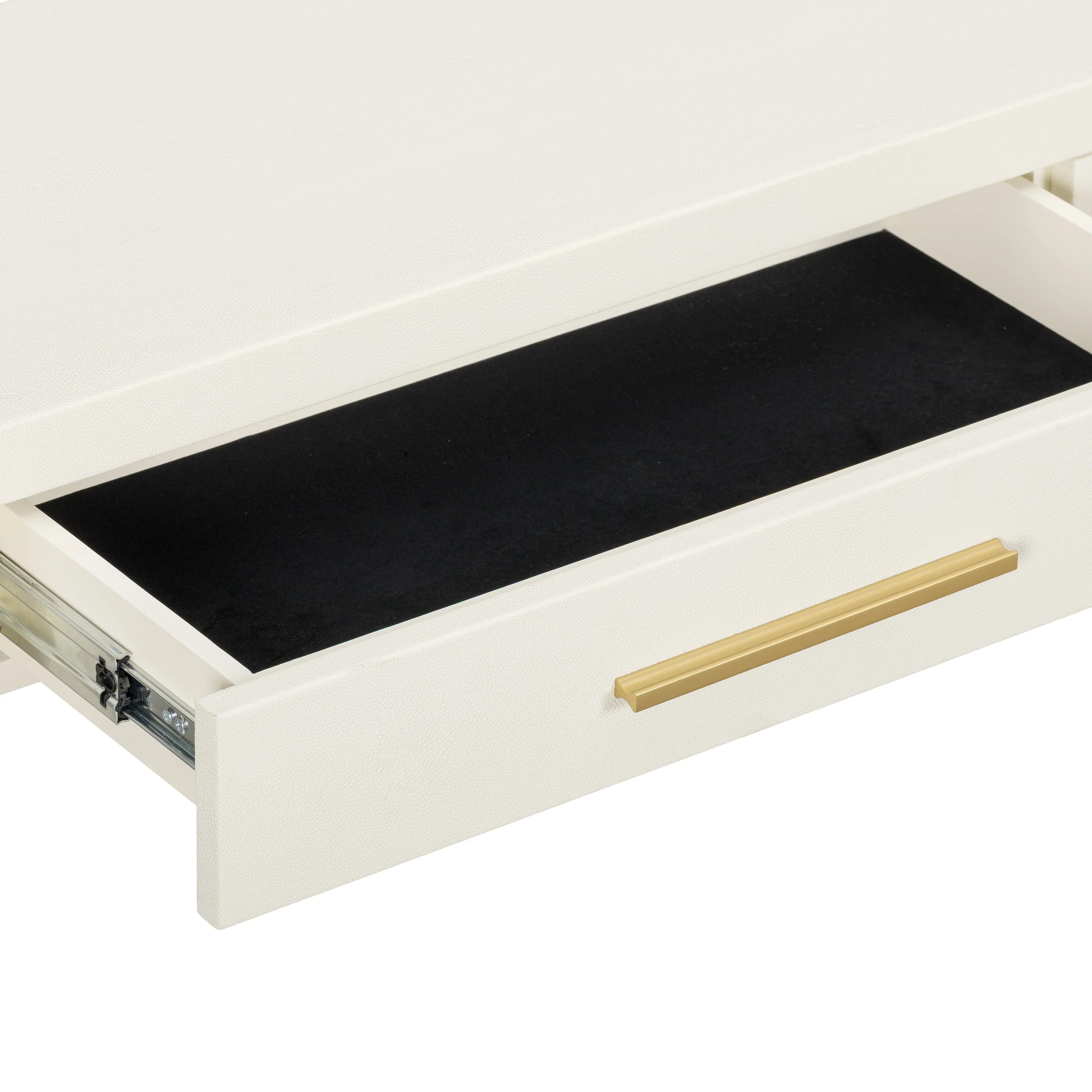 Dani 54" Cream Faux Shagreen 2-Drawer Console Table - Image 4