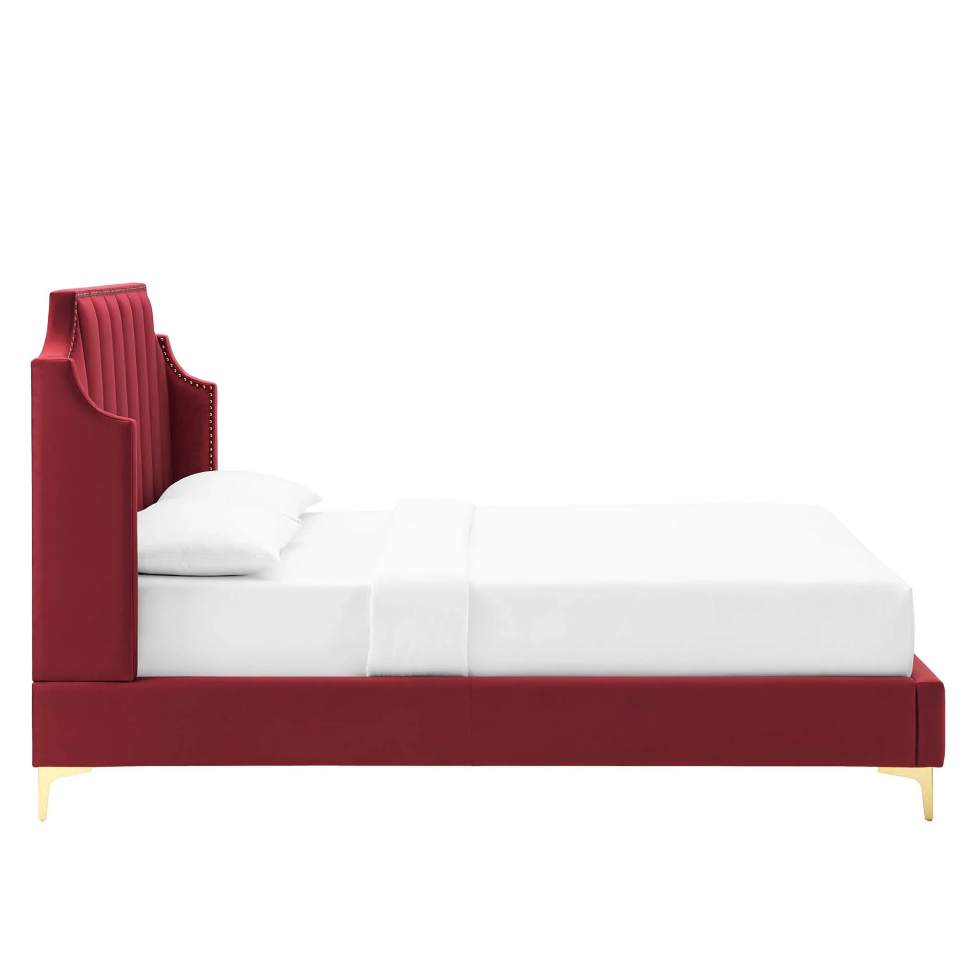 Daniella Performance Velvet Queen Platform Bed - Image 10