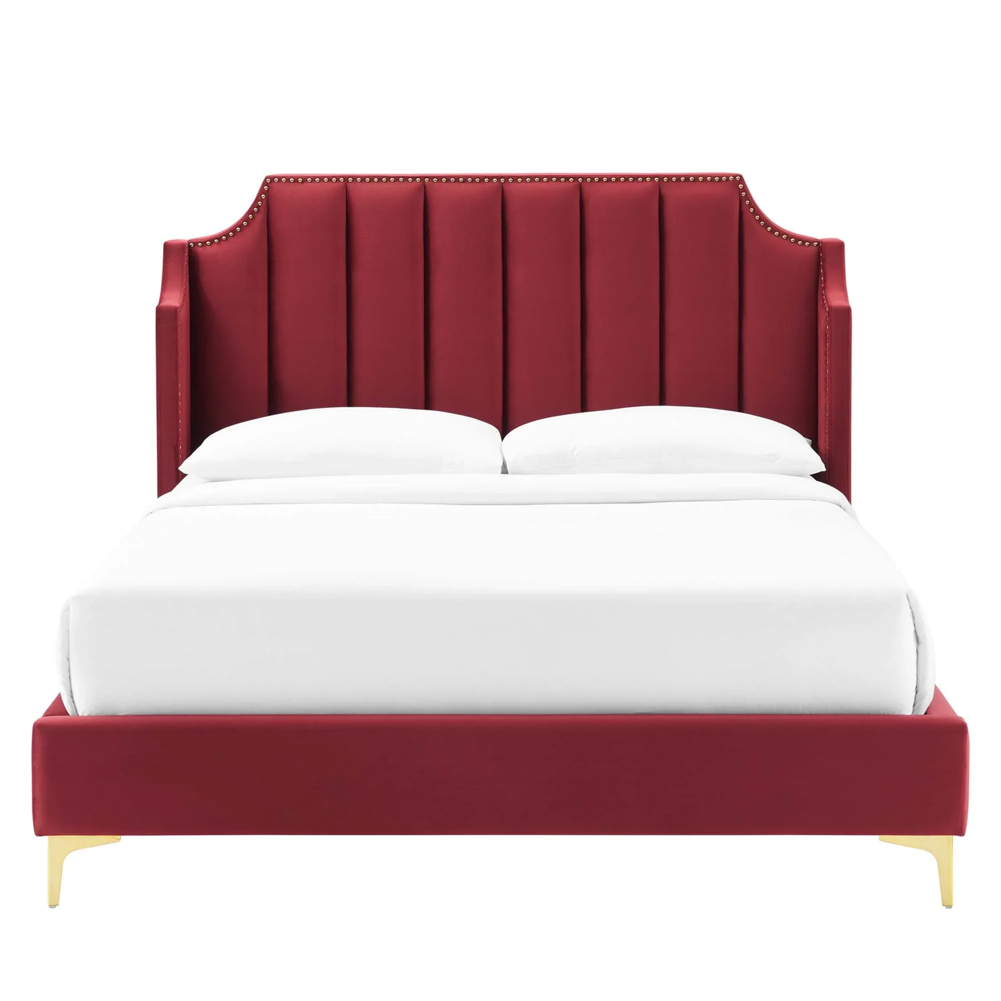 Daniella Performance Velvet Queen Platform Bed - Image 11