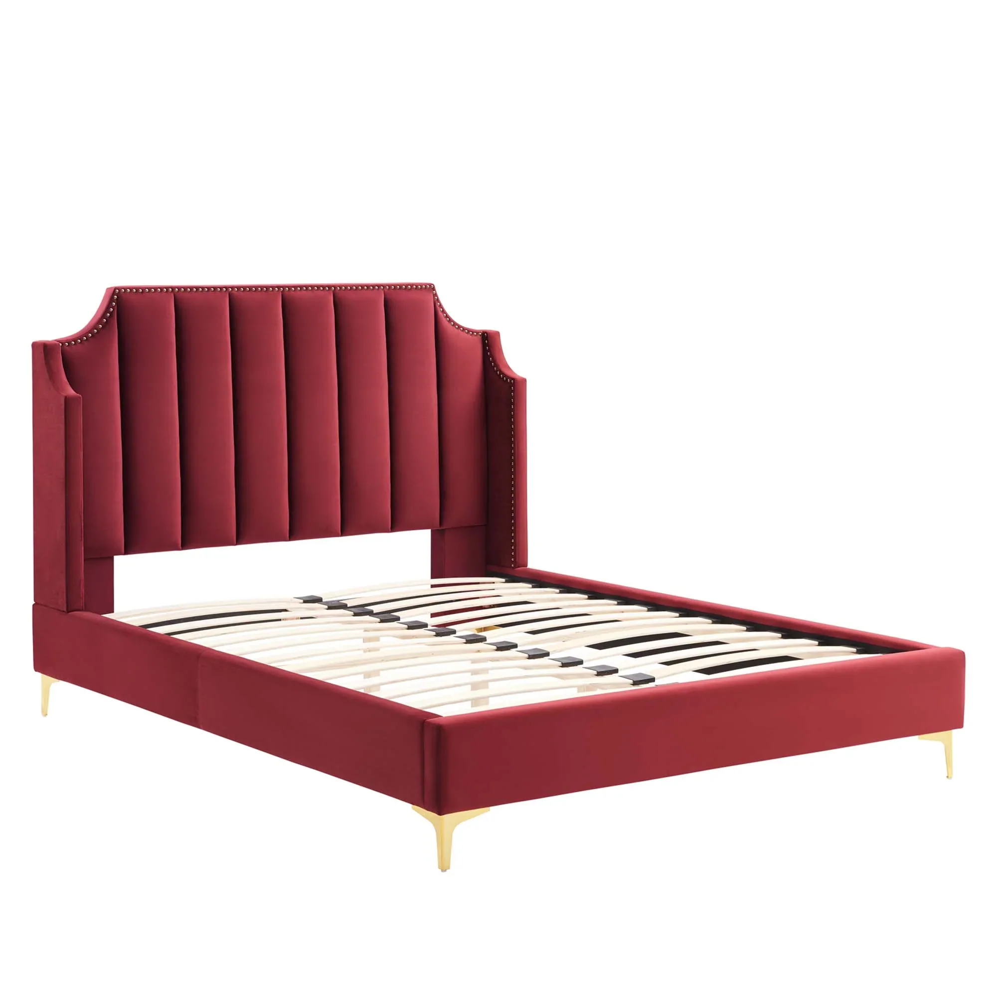 Daniella Performance Velvet Queen Platform Bed - Image 12