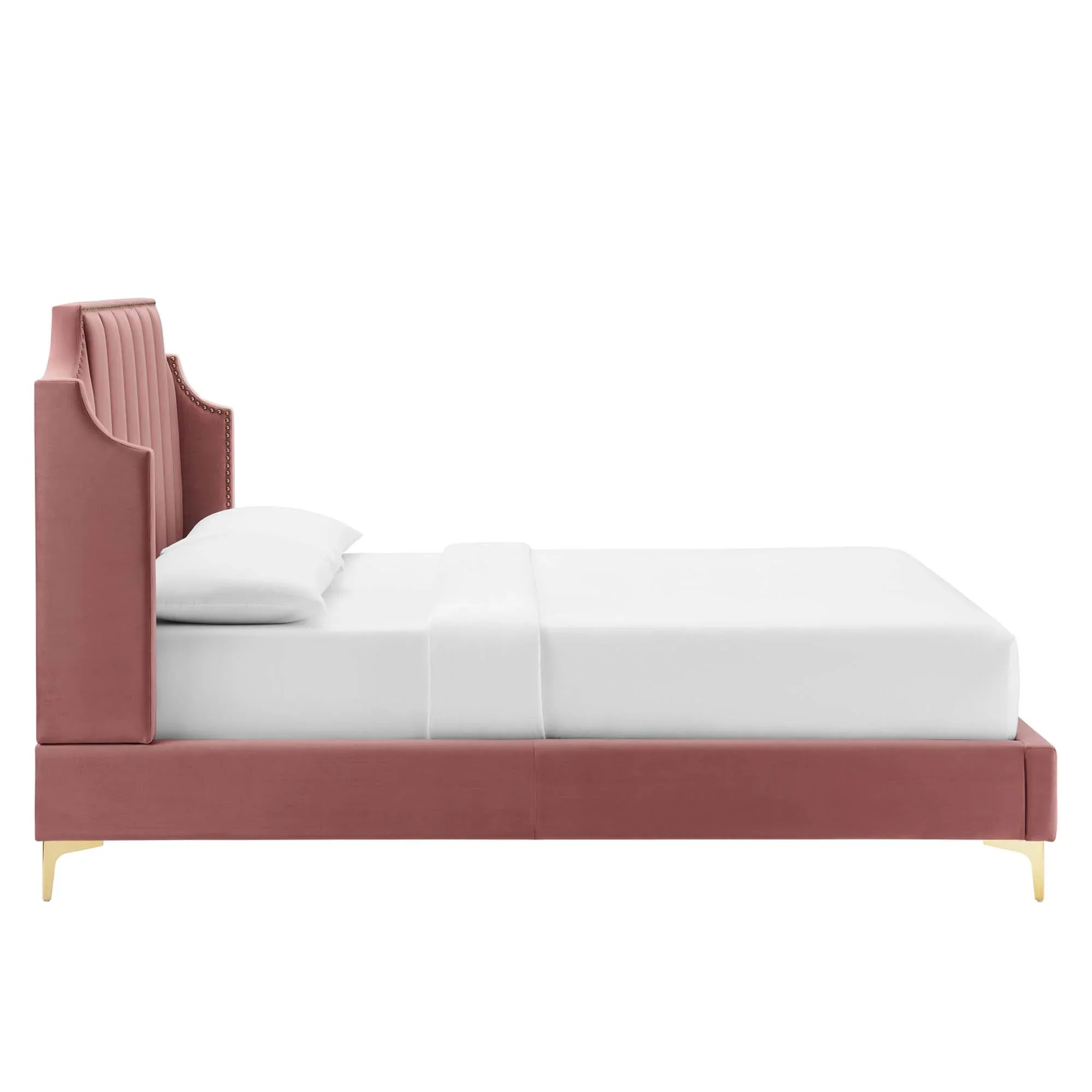 Daniella Performance Velvet Queen Platform Bed - Image 2