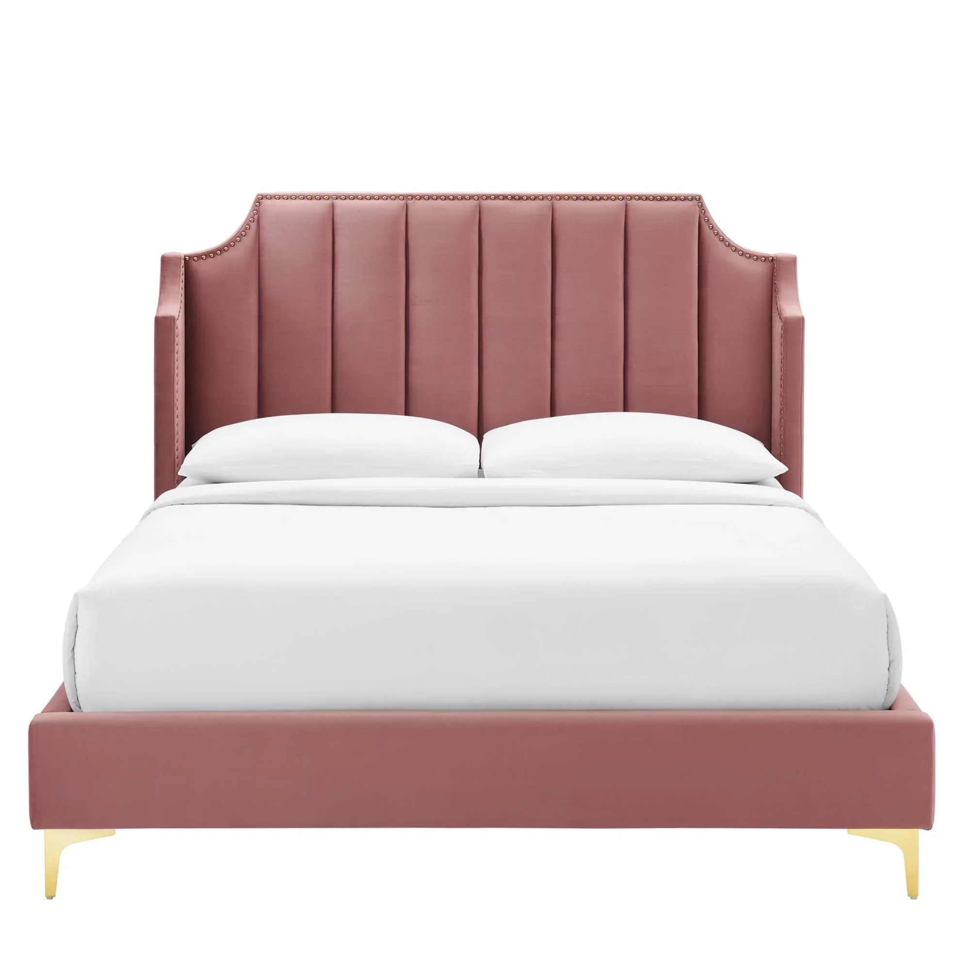 Daniella Performance Velvet Queen Platform Bed - Image 3