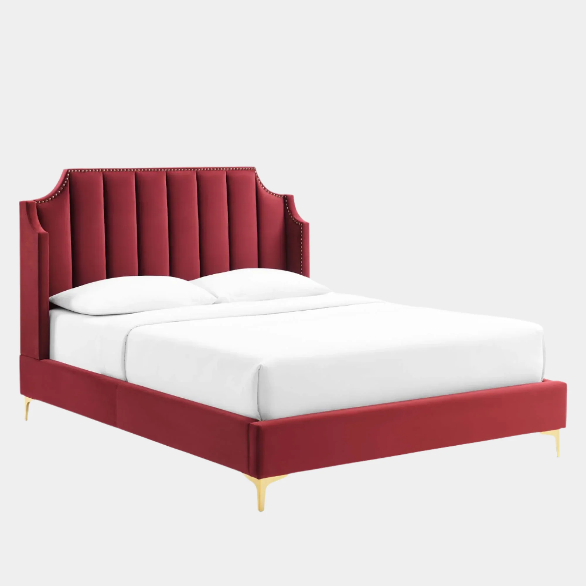 Daniella Performance Velvet Queen Platform Bed - Image 9