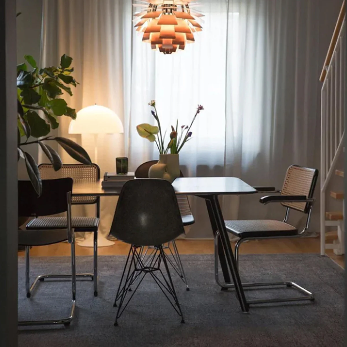 Danish Mid-Century Modern White Mushroom Floor Lamp - Image 3