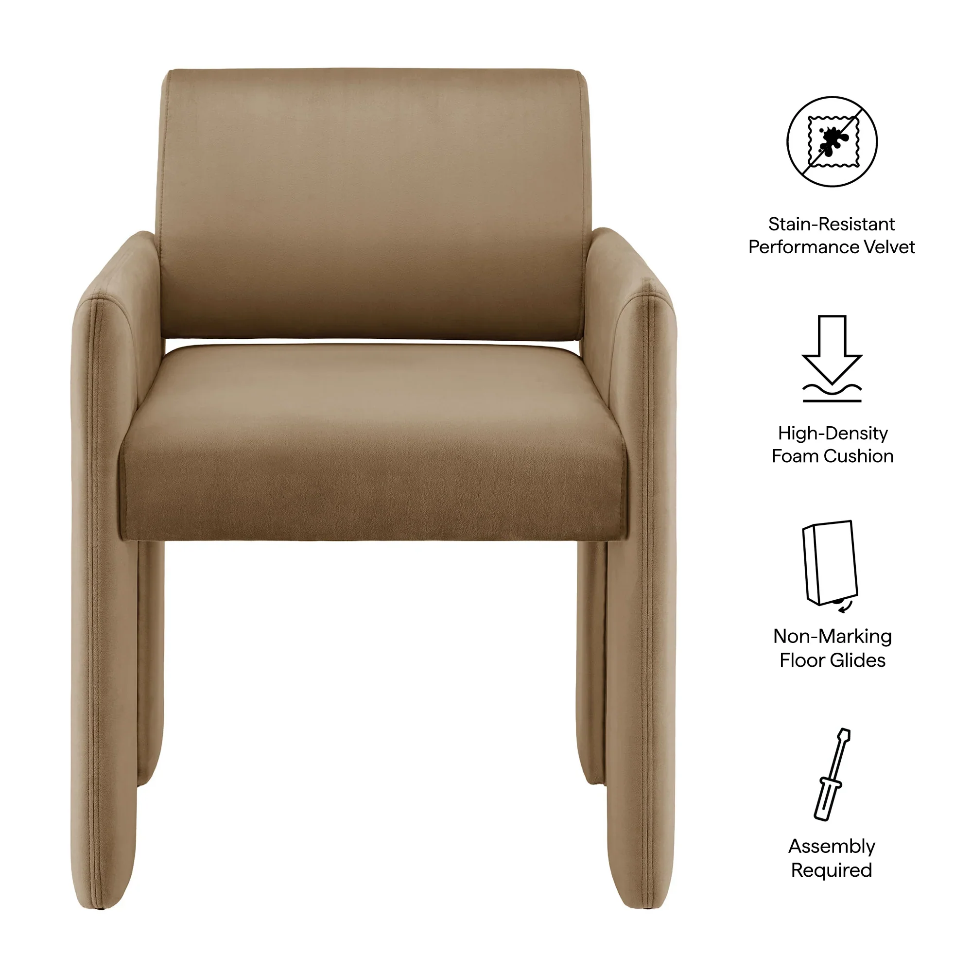 Daven Stain-Resistant Performance Velvet Dining Armchair - Image 17