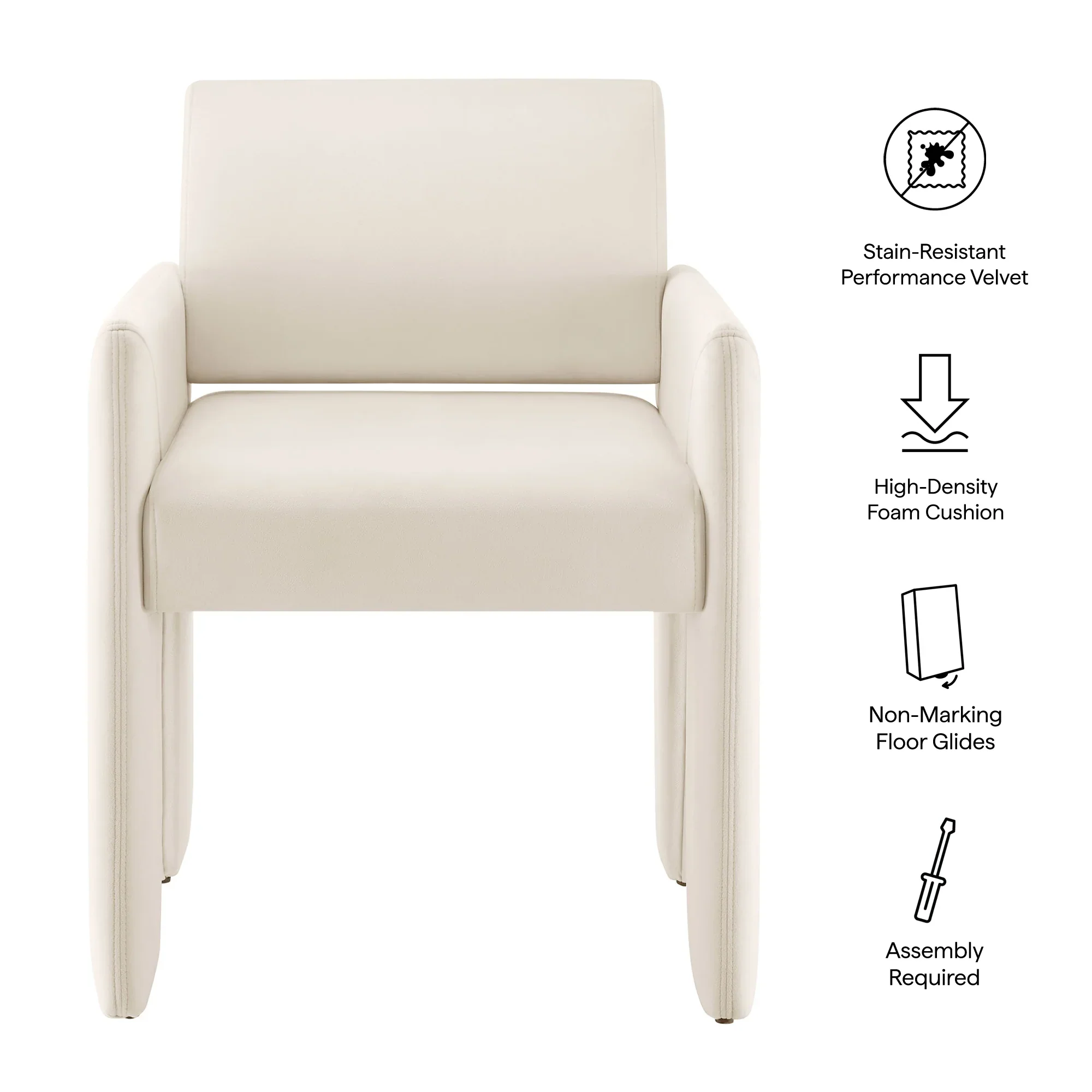 Daven Stain-Resistant Performance Velvet Dining Armchair - Image 25