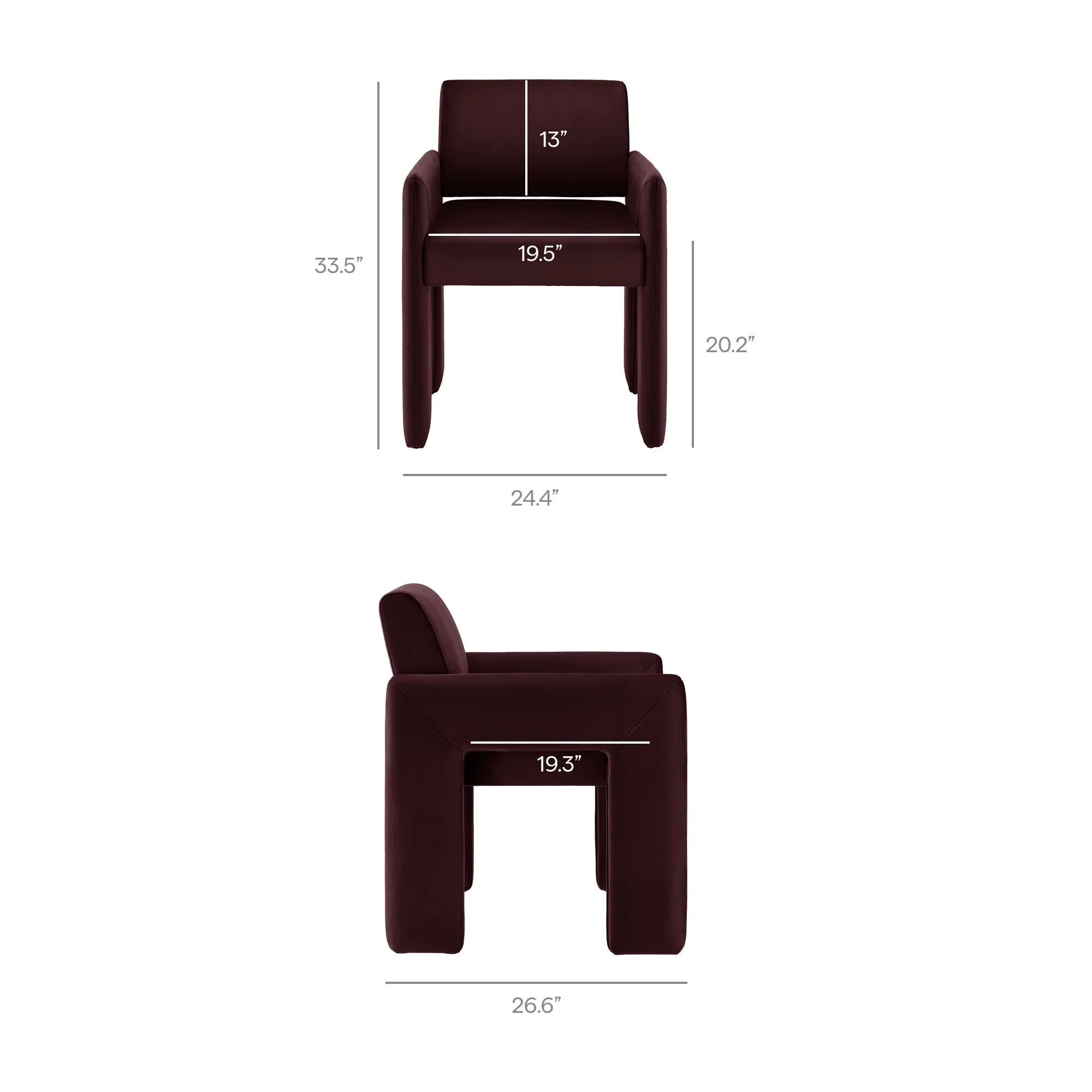 Daven Stain-Resistant Performance Velvet Dining Armchair - Image 9