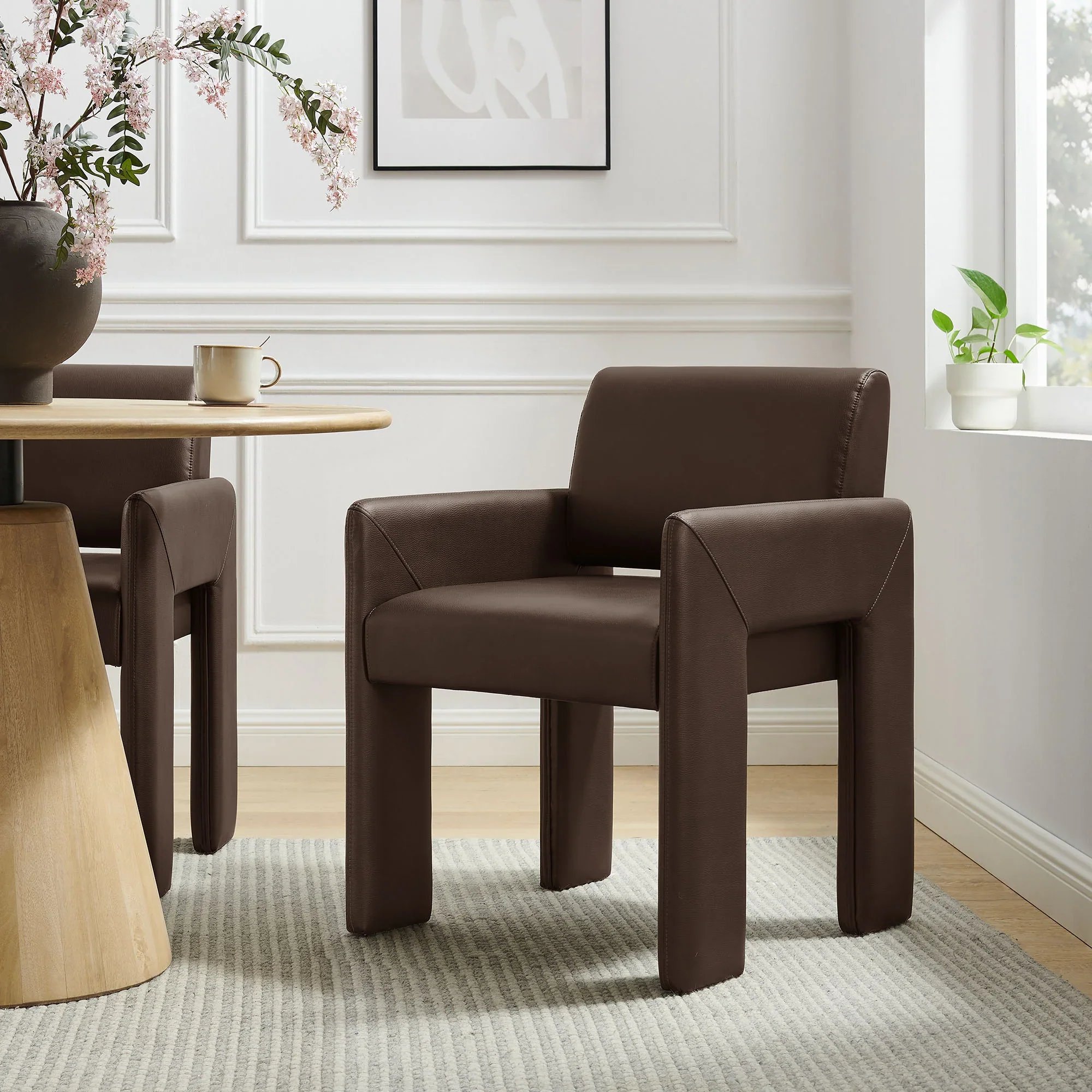 Daven Vegan Leather Dining Armchair - Image 11