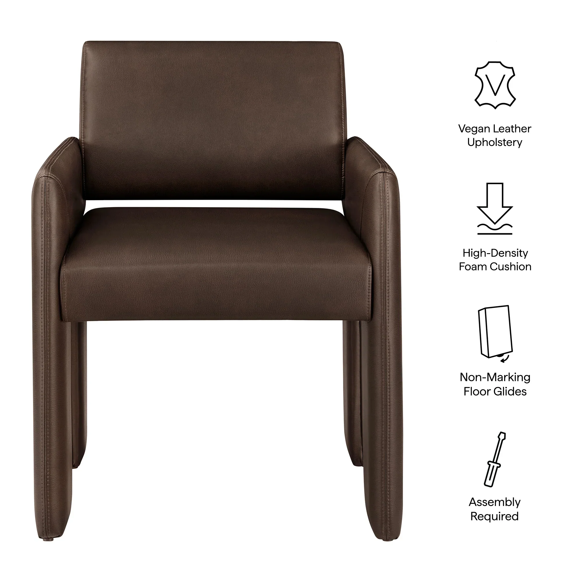 Daven Vegan Leather Dining Armchair - Image 17
