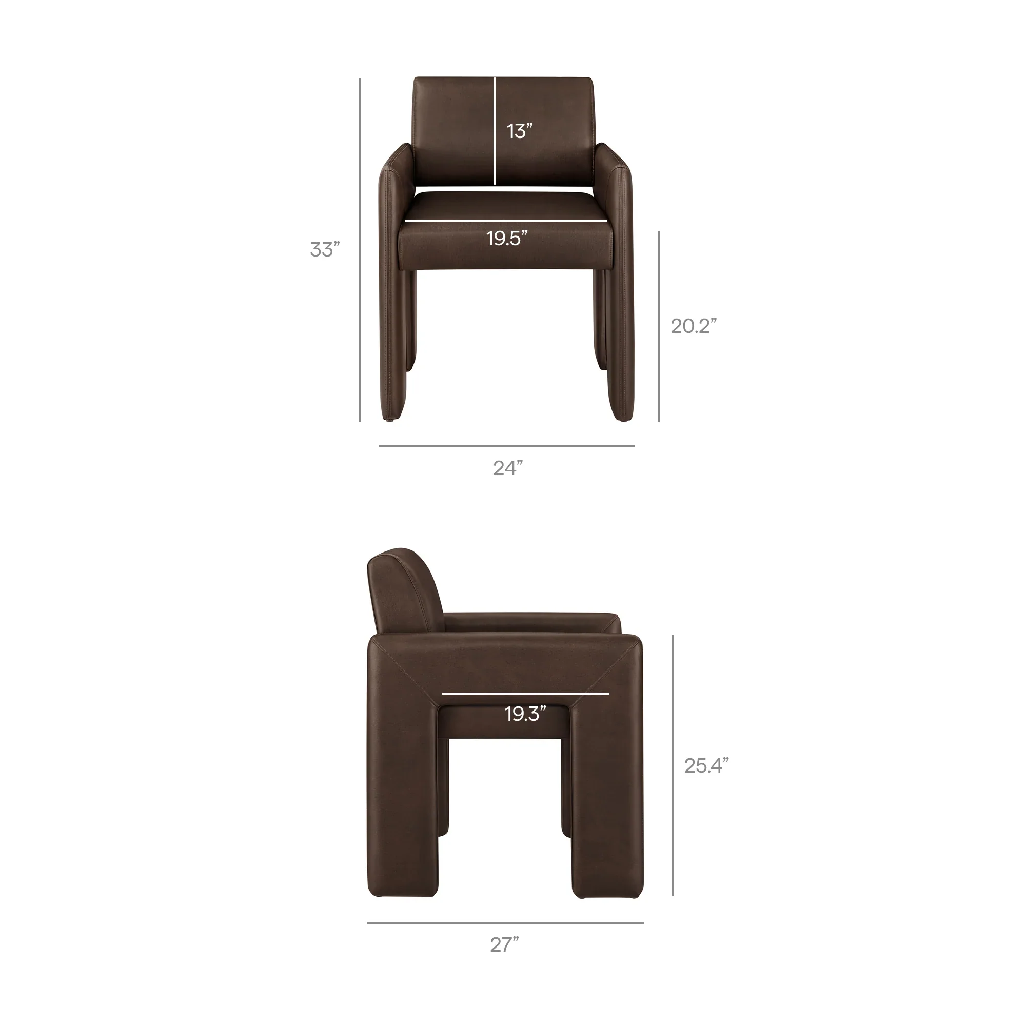 Daven Vegan Leather Dining Armchair - Image 18