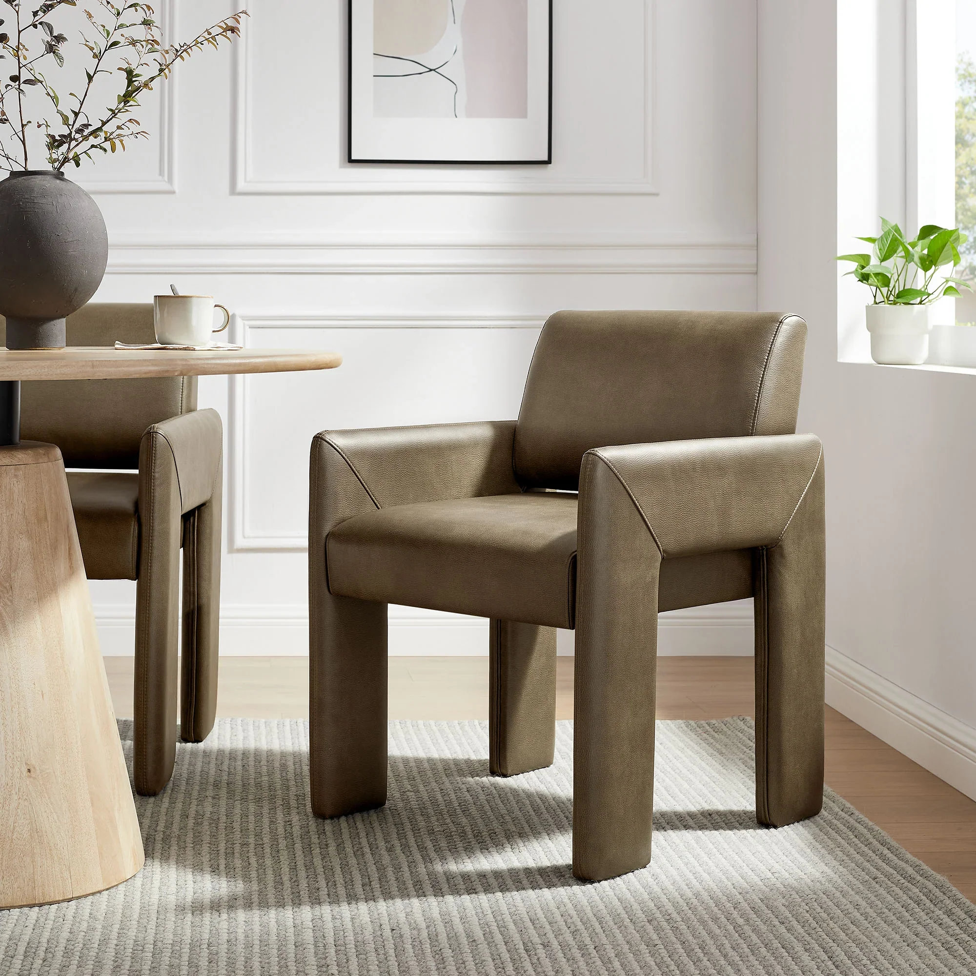 Daven Vegan Leather Dining Armchair - Image 20
