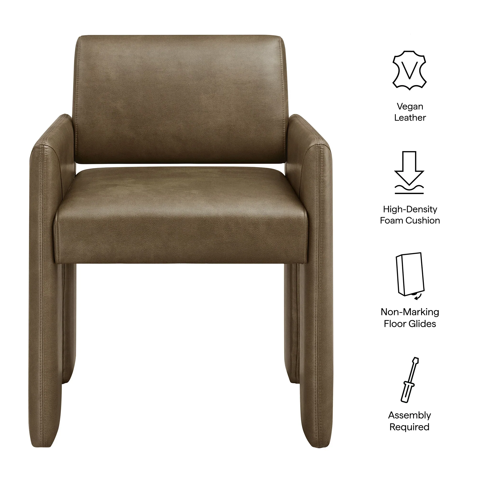 Daven Vegan Leather Dining Armchair - Image 26