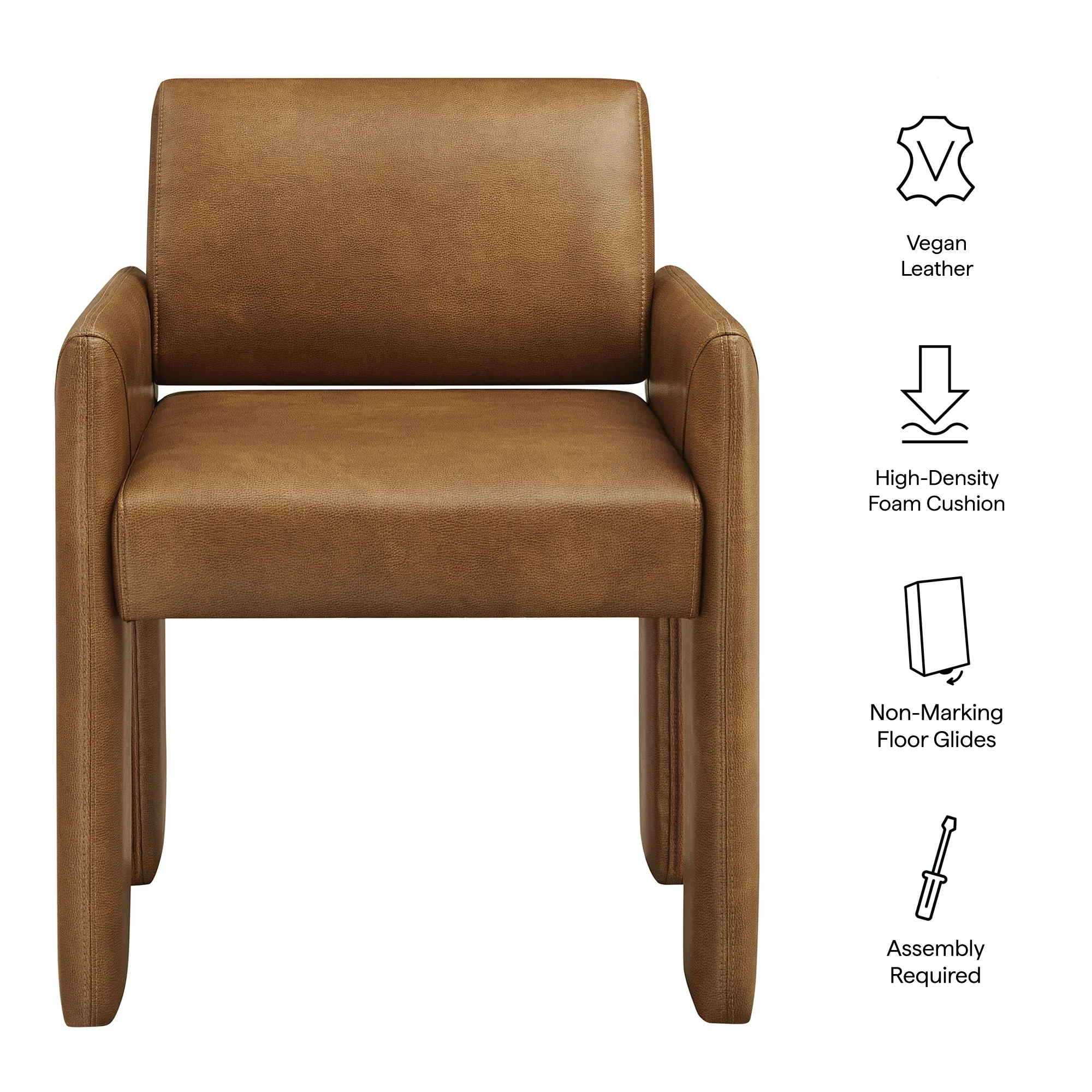 Daven Vegan Leather Dining Armchair - Image 8