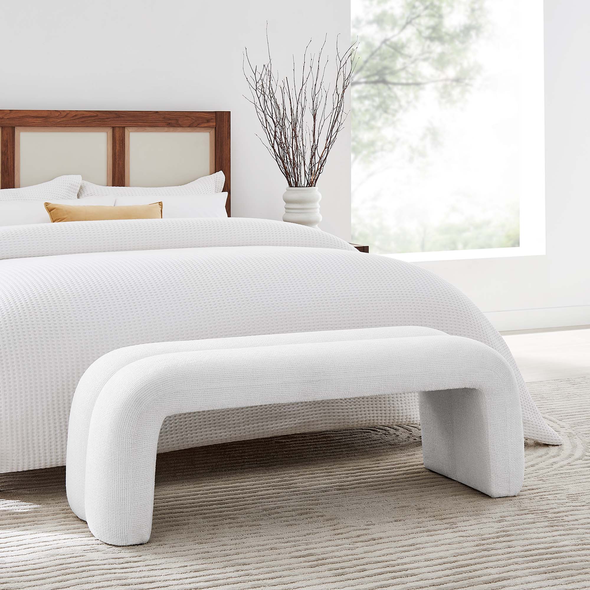 Dax Chenille Upholstered Accent Bench - Image 20