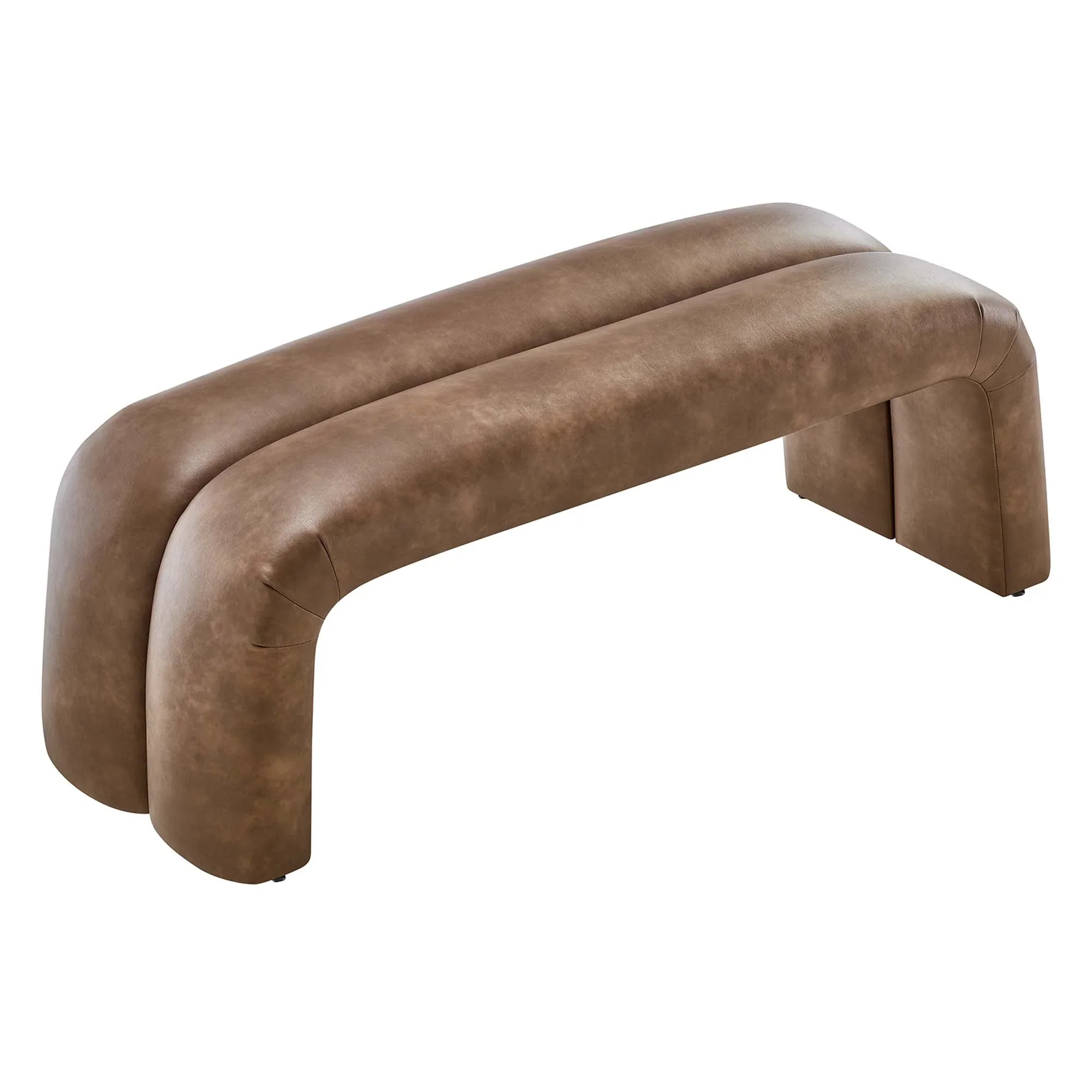 Dax Vegan Leather Upholstered Accent Bench - Image 4