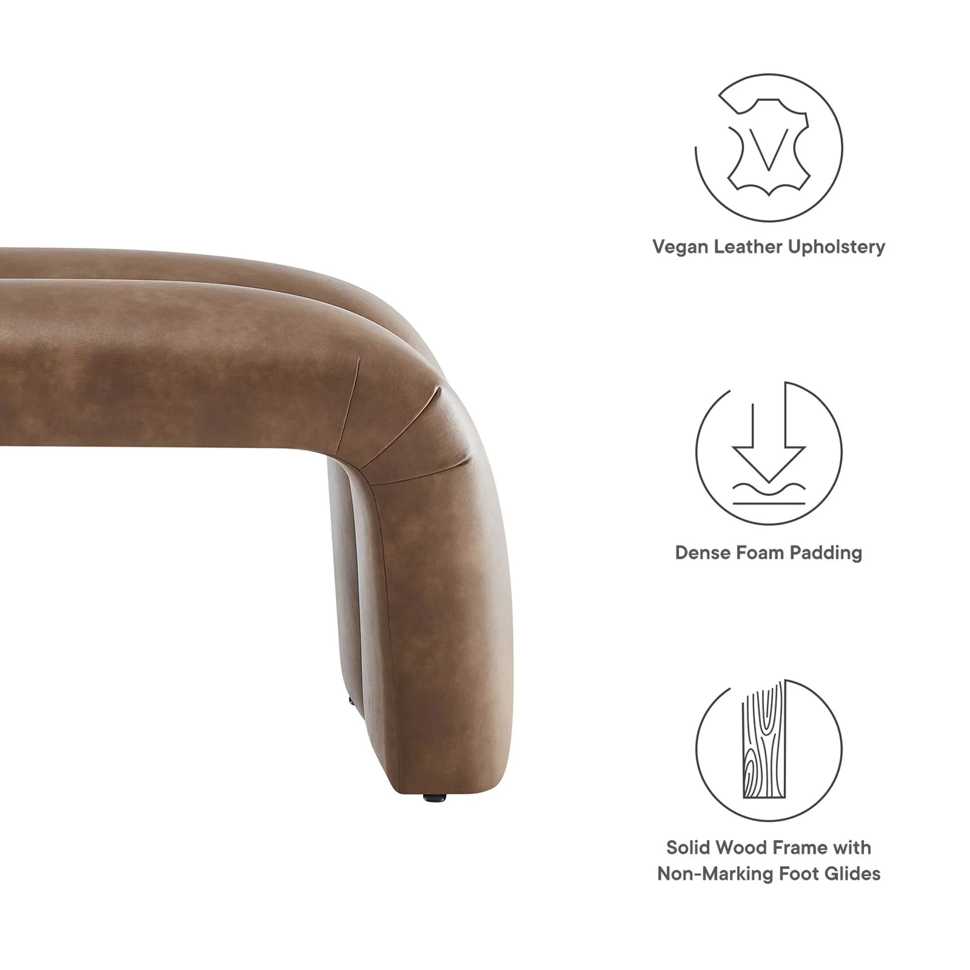 Dax Vegan Leather Upholstered Accent Bench - Image 8