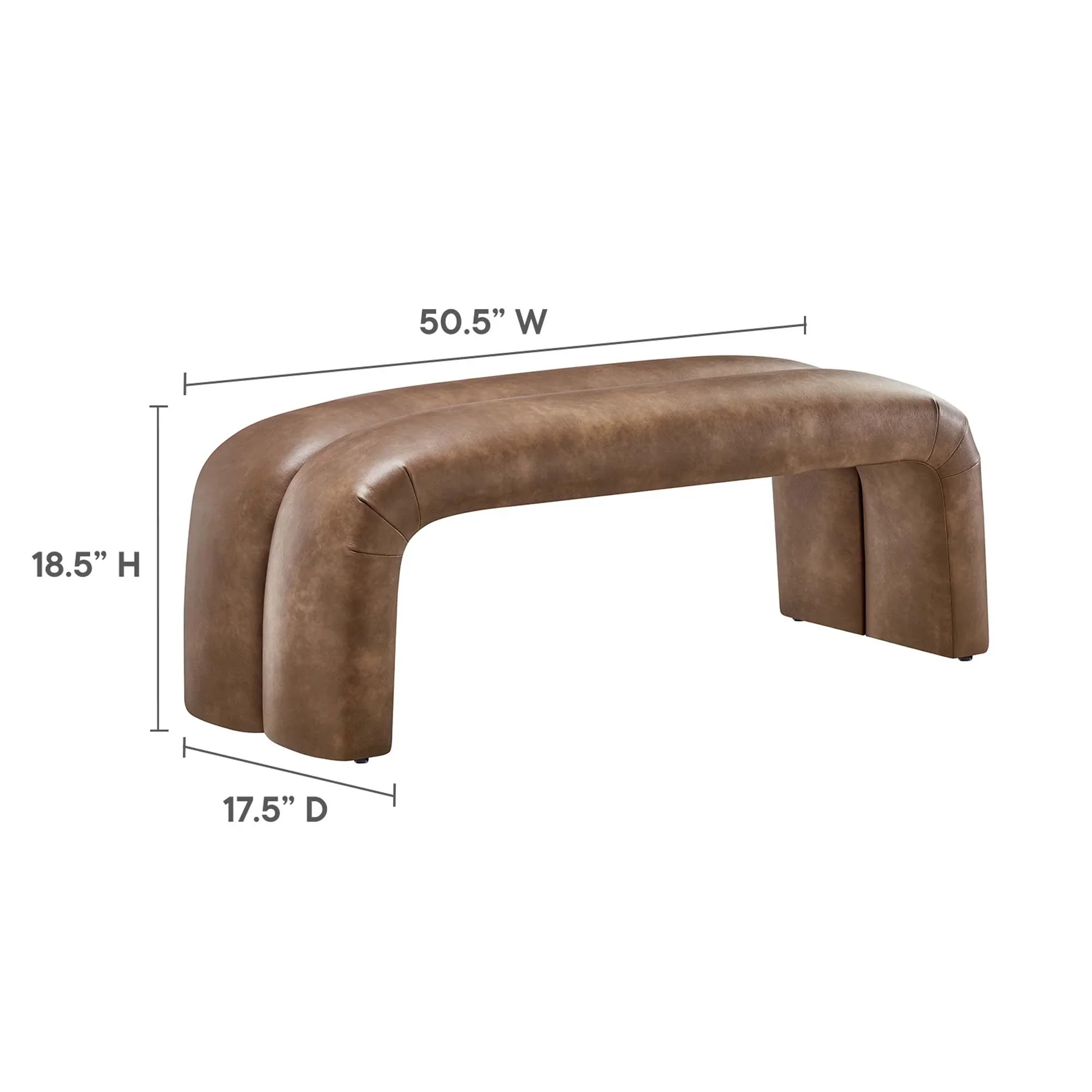 Dax Vegan Leather Upholstered Accent Bench - Image 9