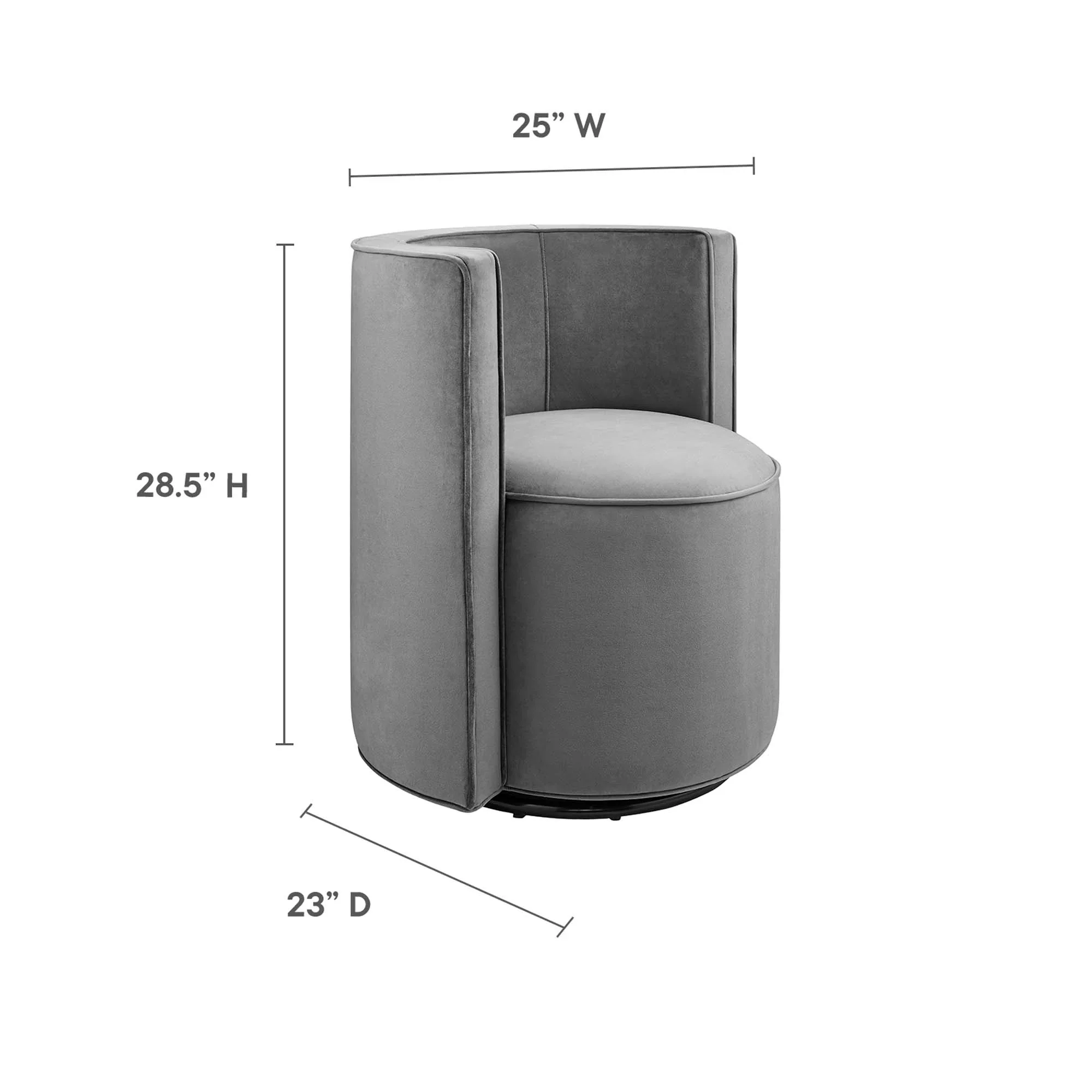 Della Performance Velvet Fabric Swivel Chair - Image 8
