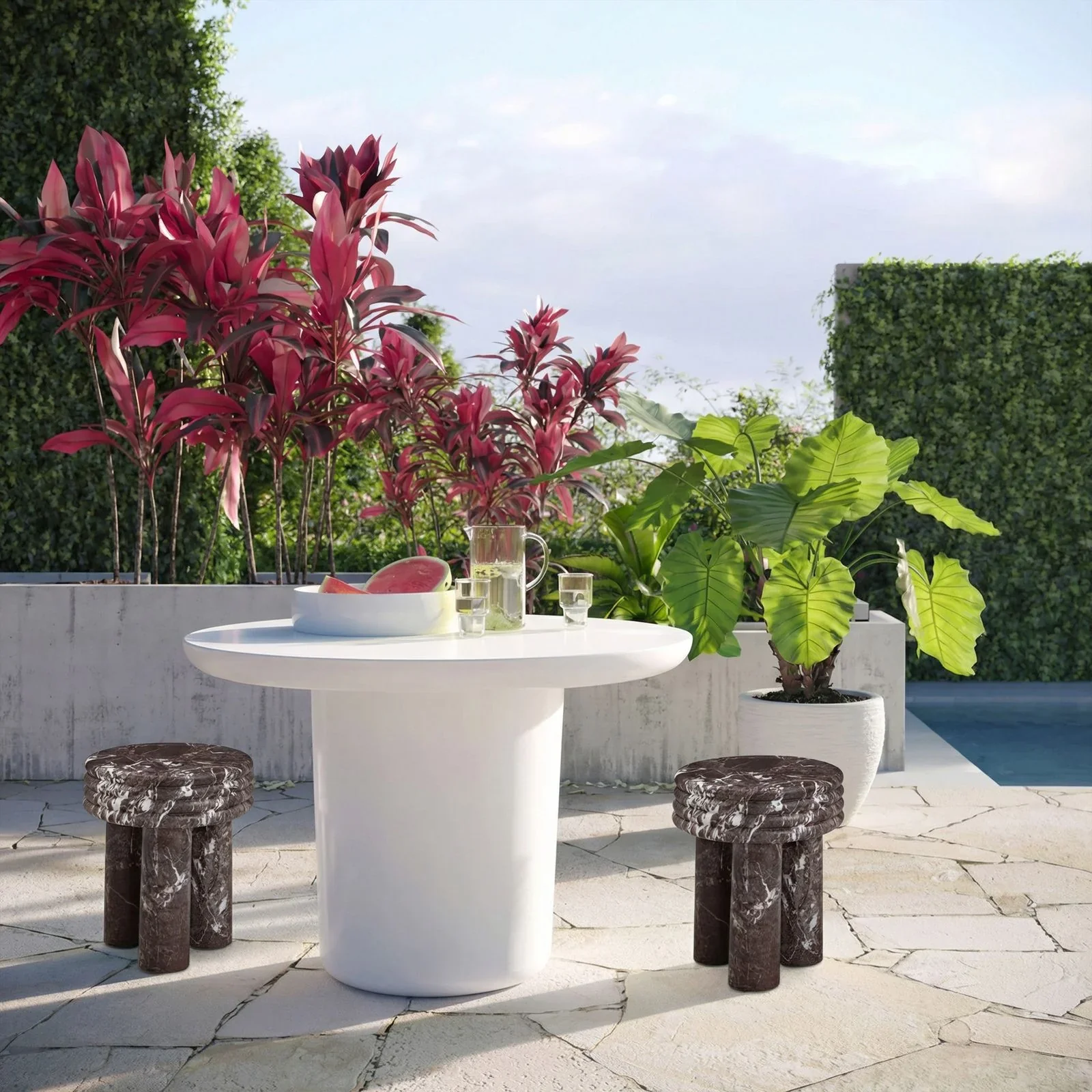 Delta Concrete Indoor/Outdoor Round Side Table - Image 8