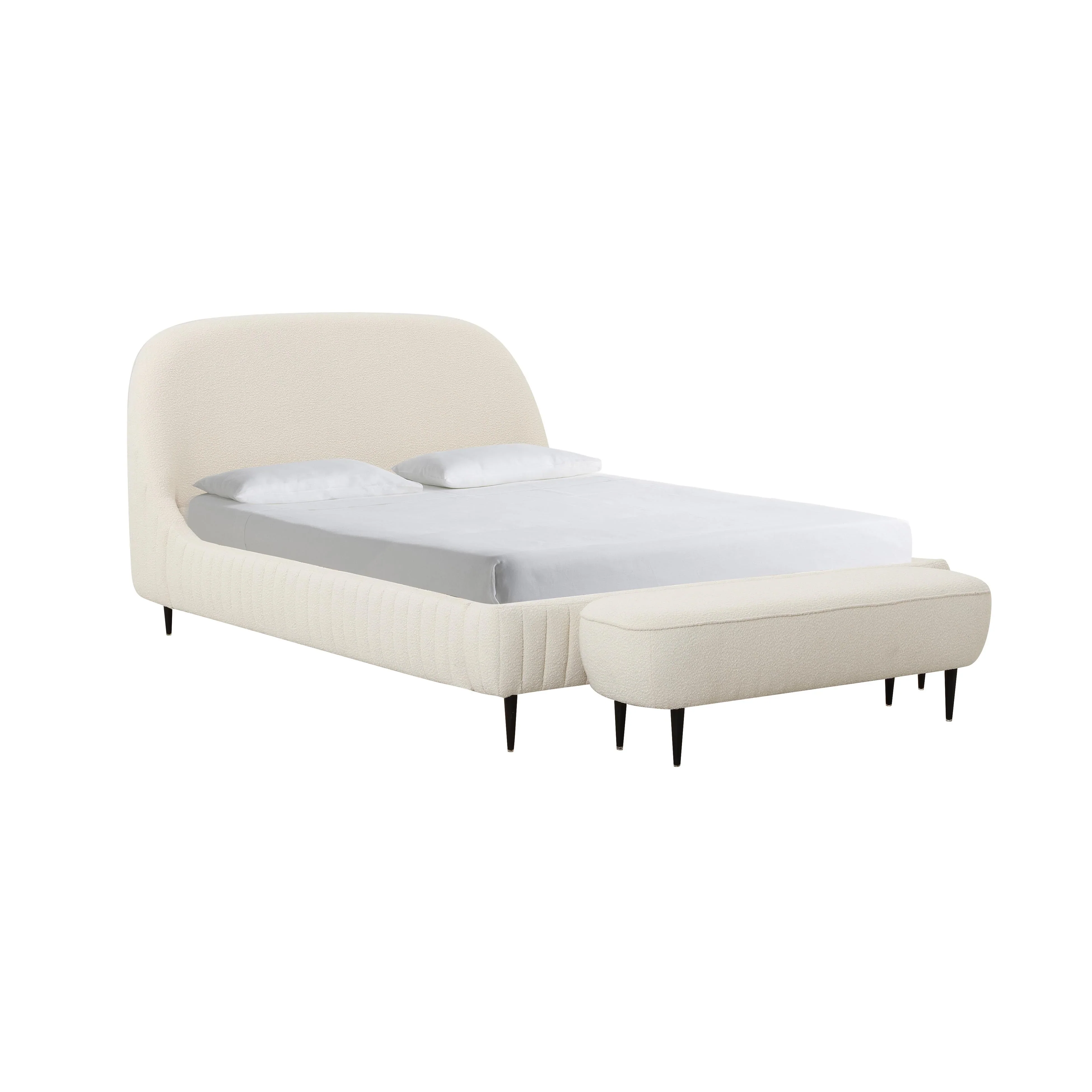 Denise Cream Boucle Bed - Image 4