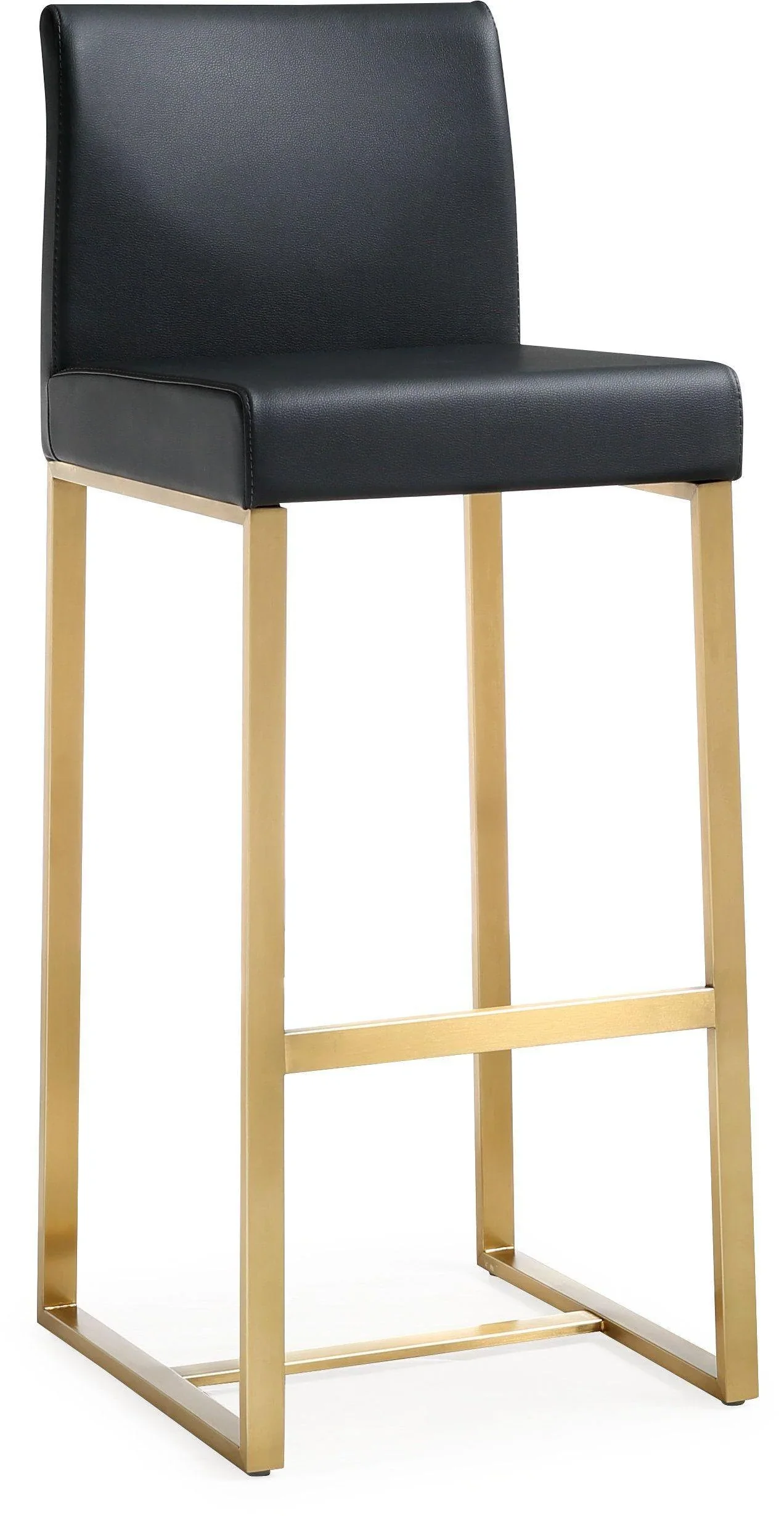 Denmark Performance Vegan Leather Stool with Gold Base - Set of 2 - Image 3