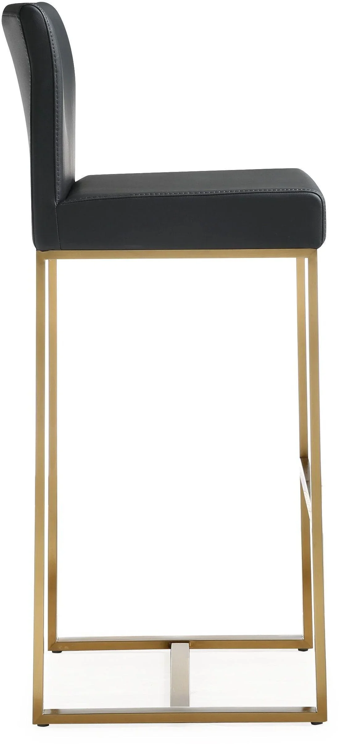 Denmark Performance Vegan Leather Stool with Gold Base - Set of 2 - Image 4