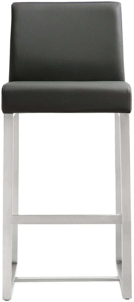 Denmark Performance Vegan Leather Stool with Silver Base - Set of 2 - Image 15