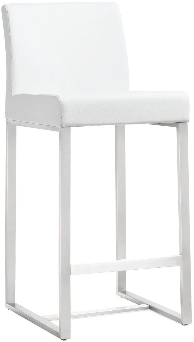 Denmark Performance Vegan Leather Stool with Silver Base - Set of 2 - Image 31
